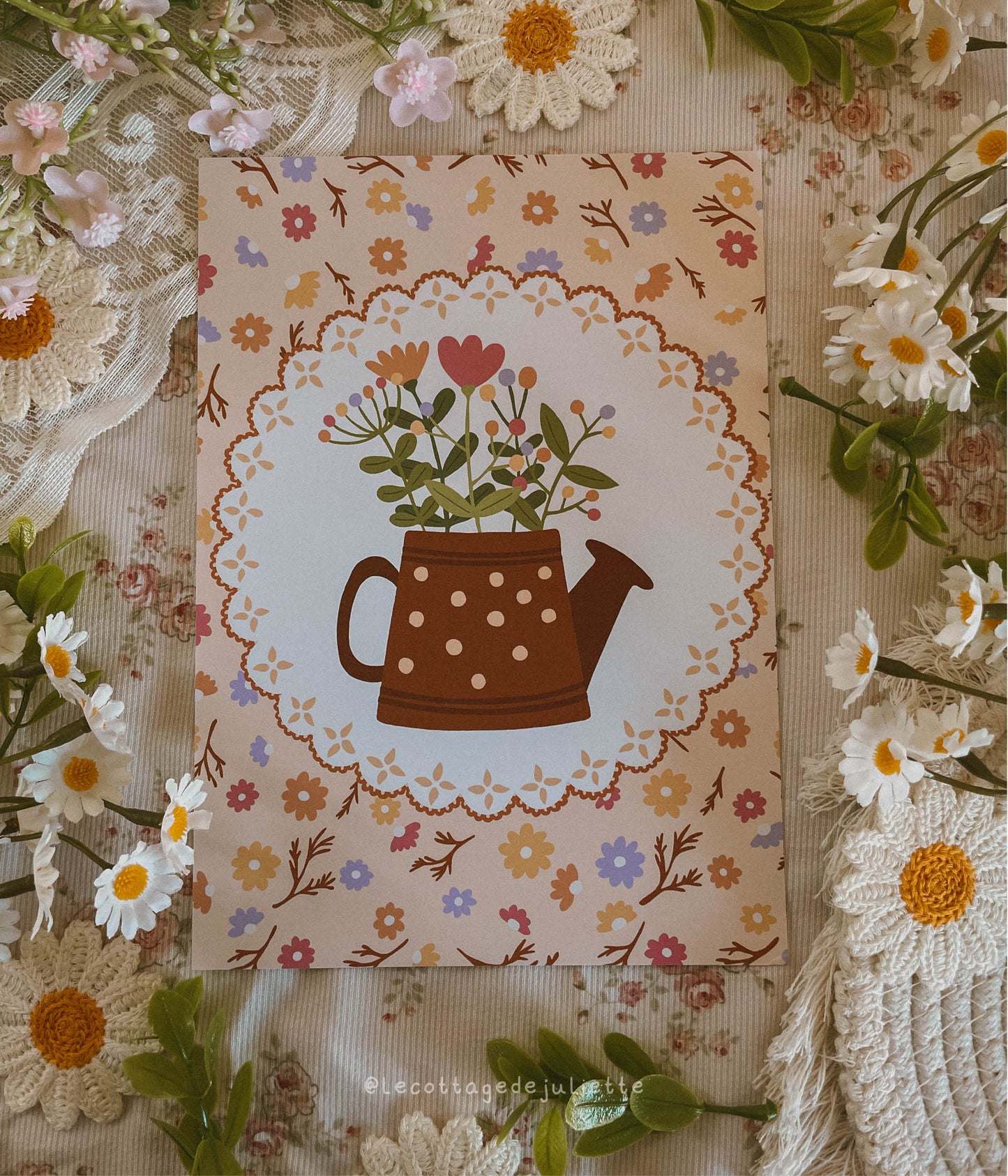 Illustration "Arrosoir fleuri"