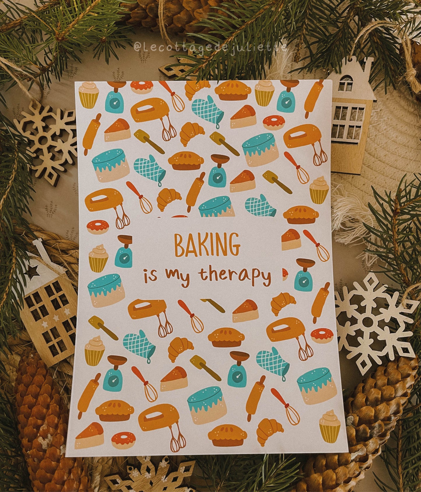 Illustration "Baking is my therapy"