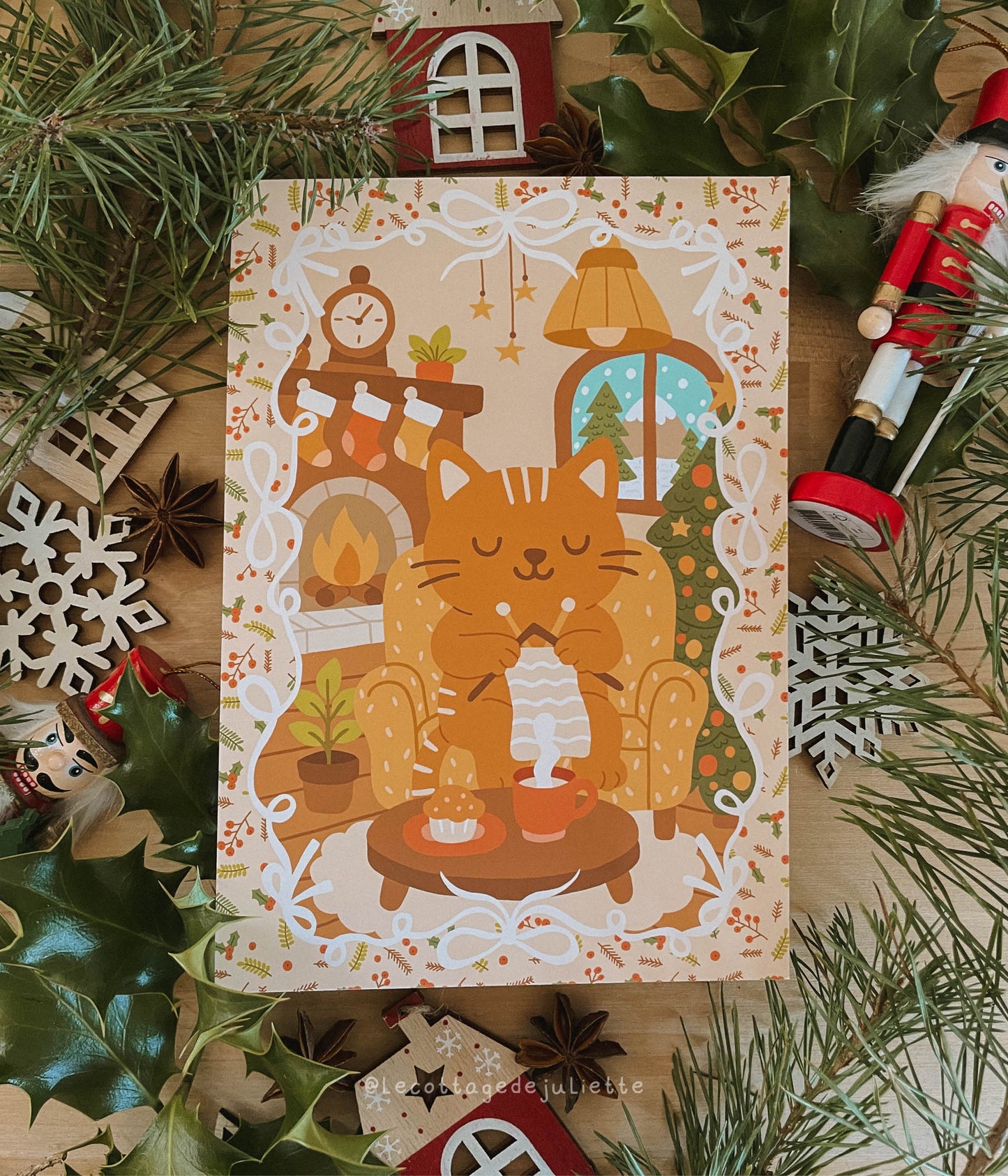 Illustration "Christmas knitting"