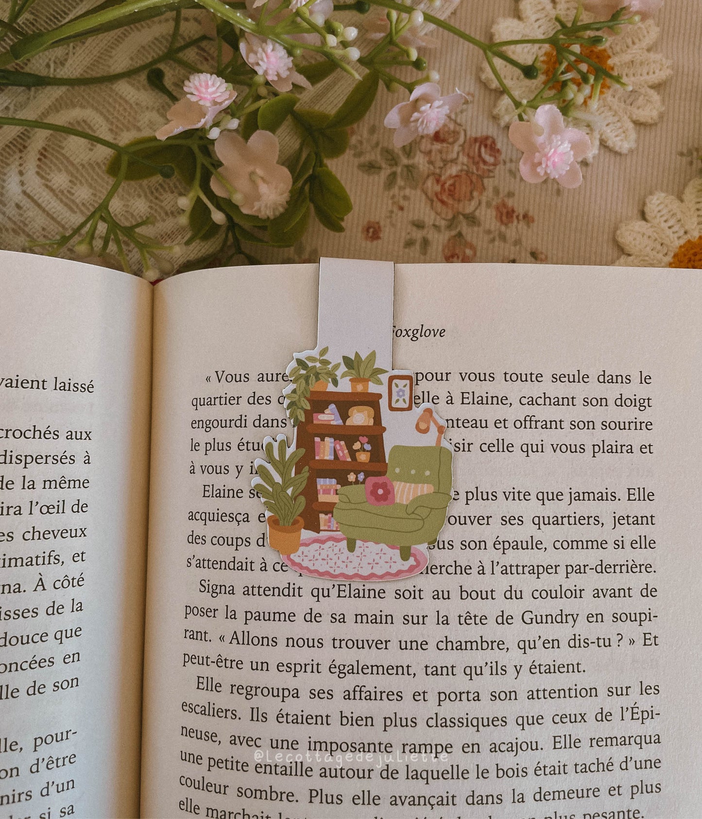 Marque-page magnétique "Cozy spring corner"