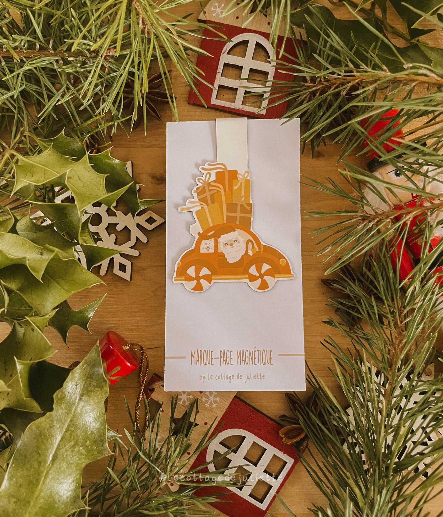 Marque-page magnétique "En route pour Noël"