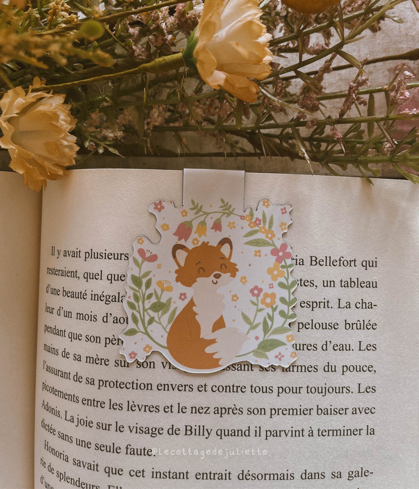 Marque-page magnétique "Fox Flower"