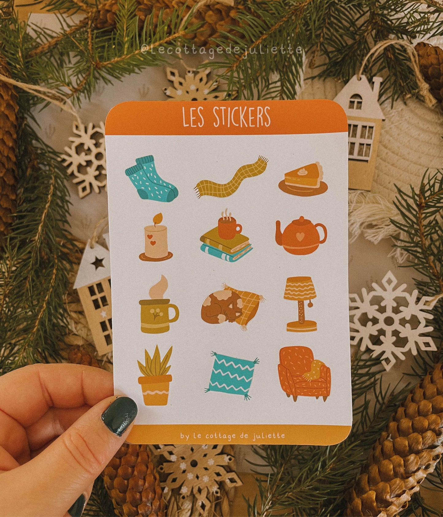 Planche de stickers "Hiver cosy"