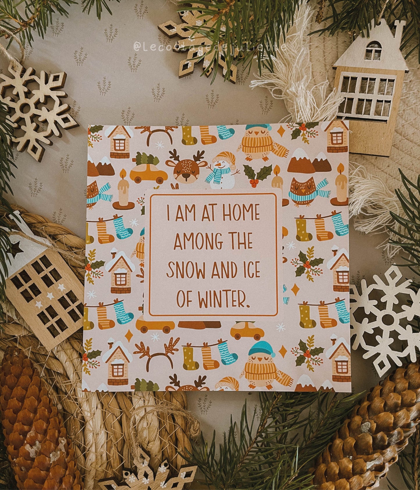 Illustration "I am at home among the snow and ice of winter."