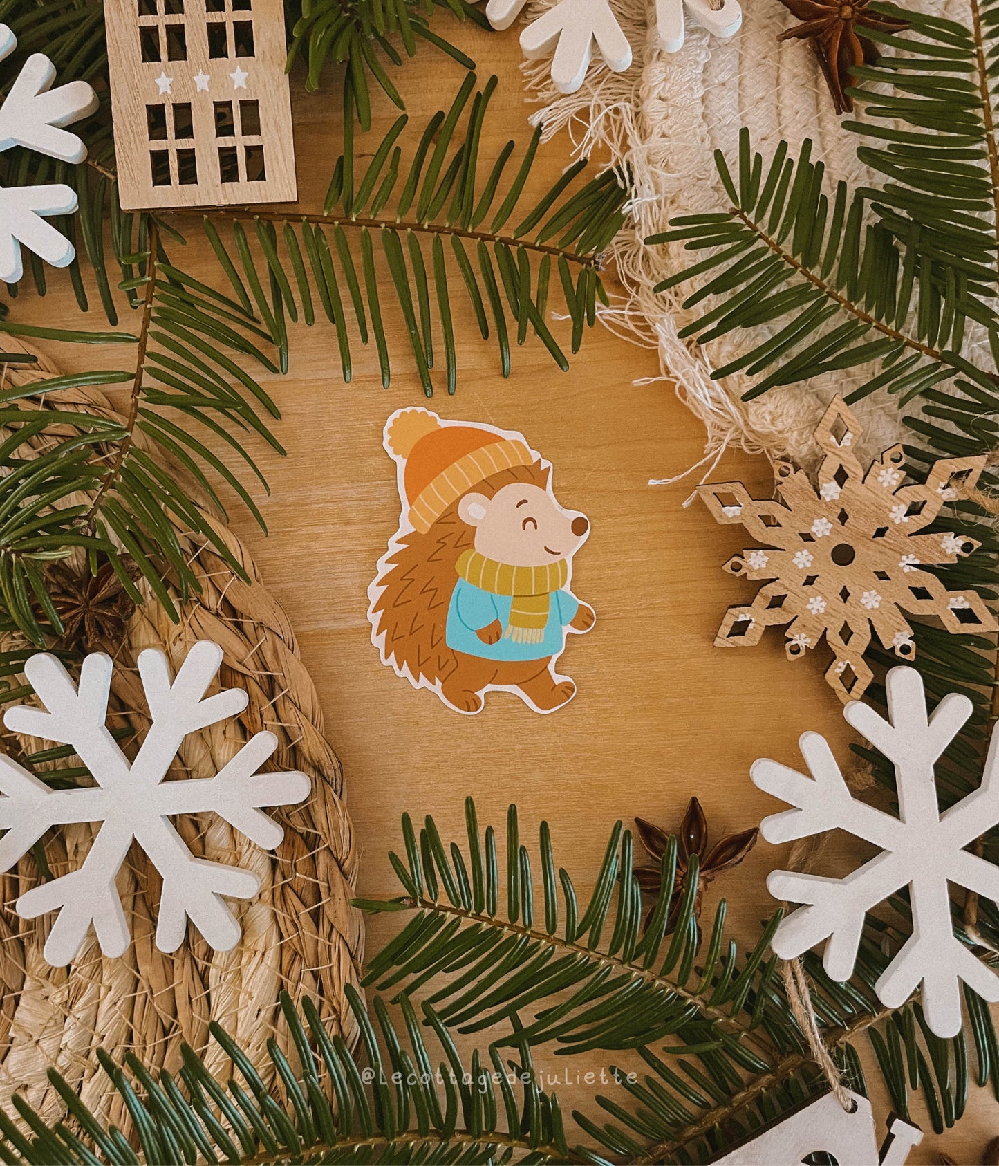 Sticker "L'hérisson hivernal"