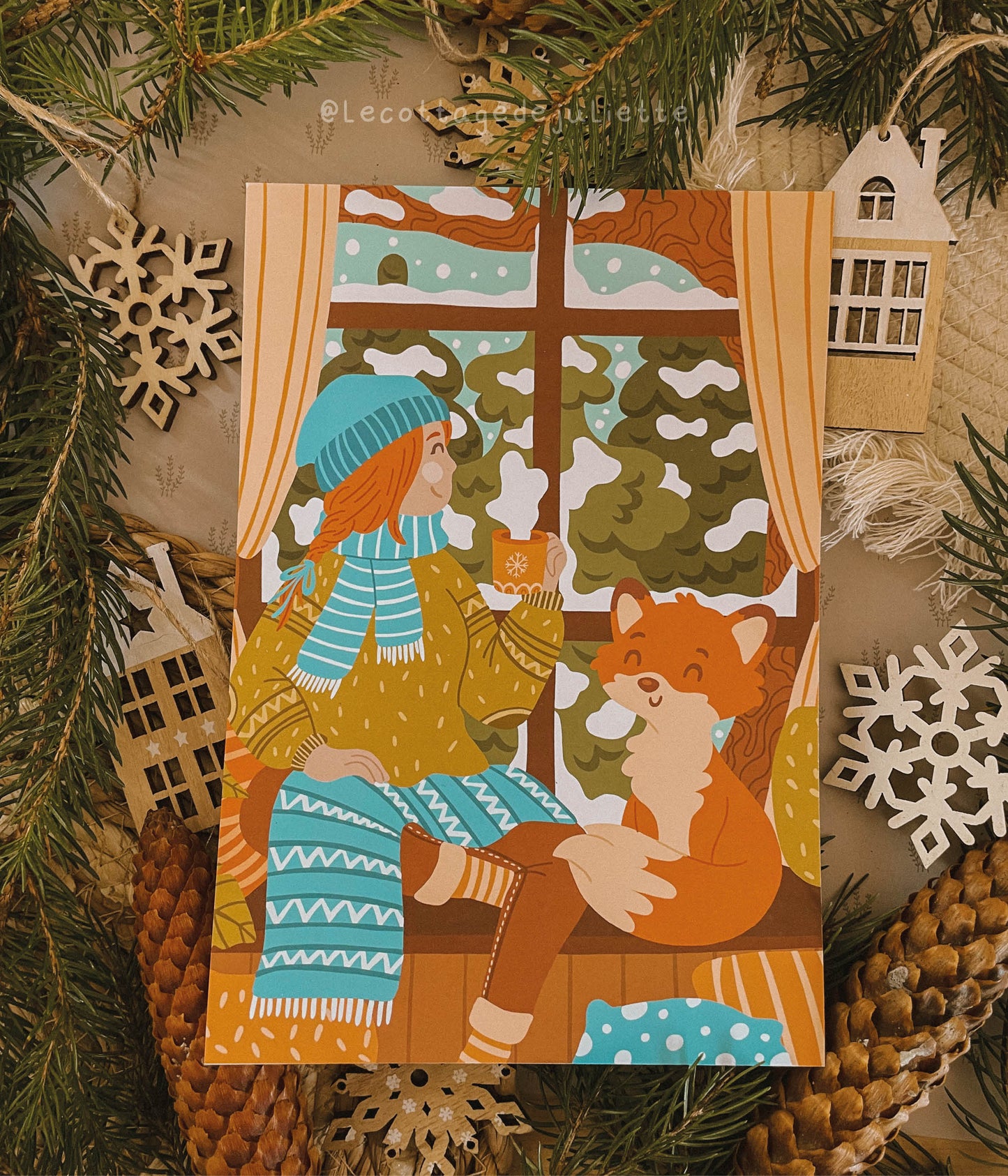 Illustration "L'hiver à la fenêtre"