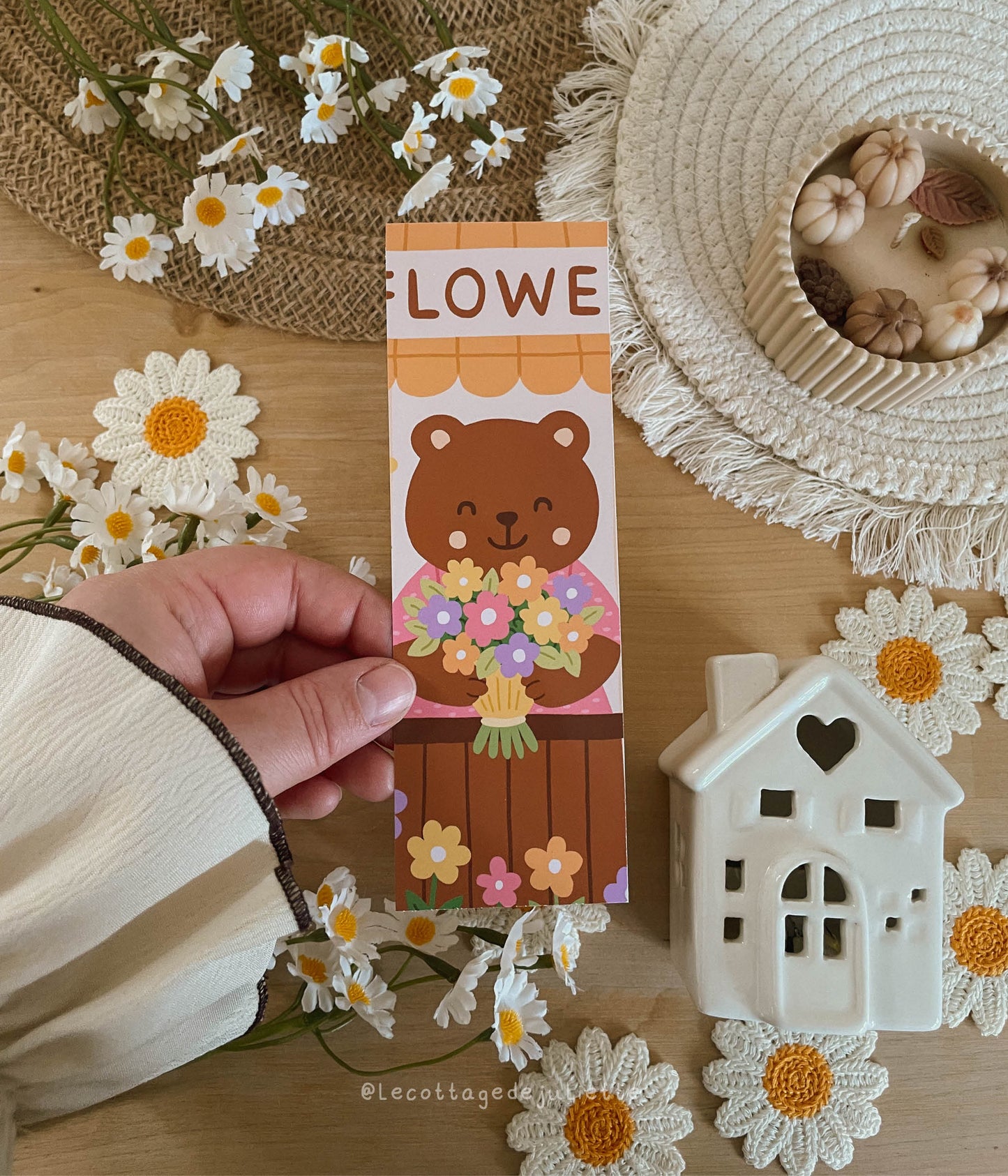 Marque-page "La boutique de fleurs de l'ours"