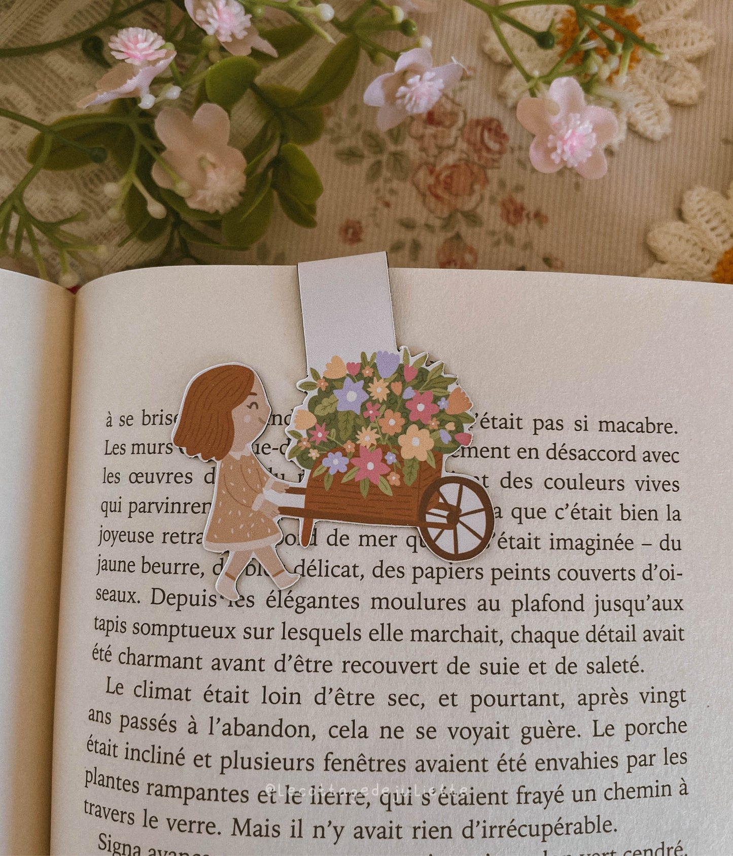 Marque-page magnétique "La fleuriste"