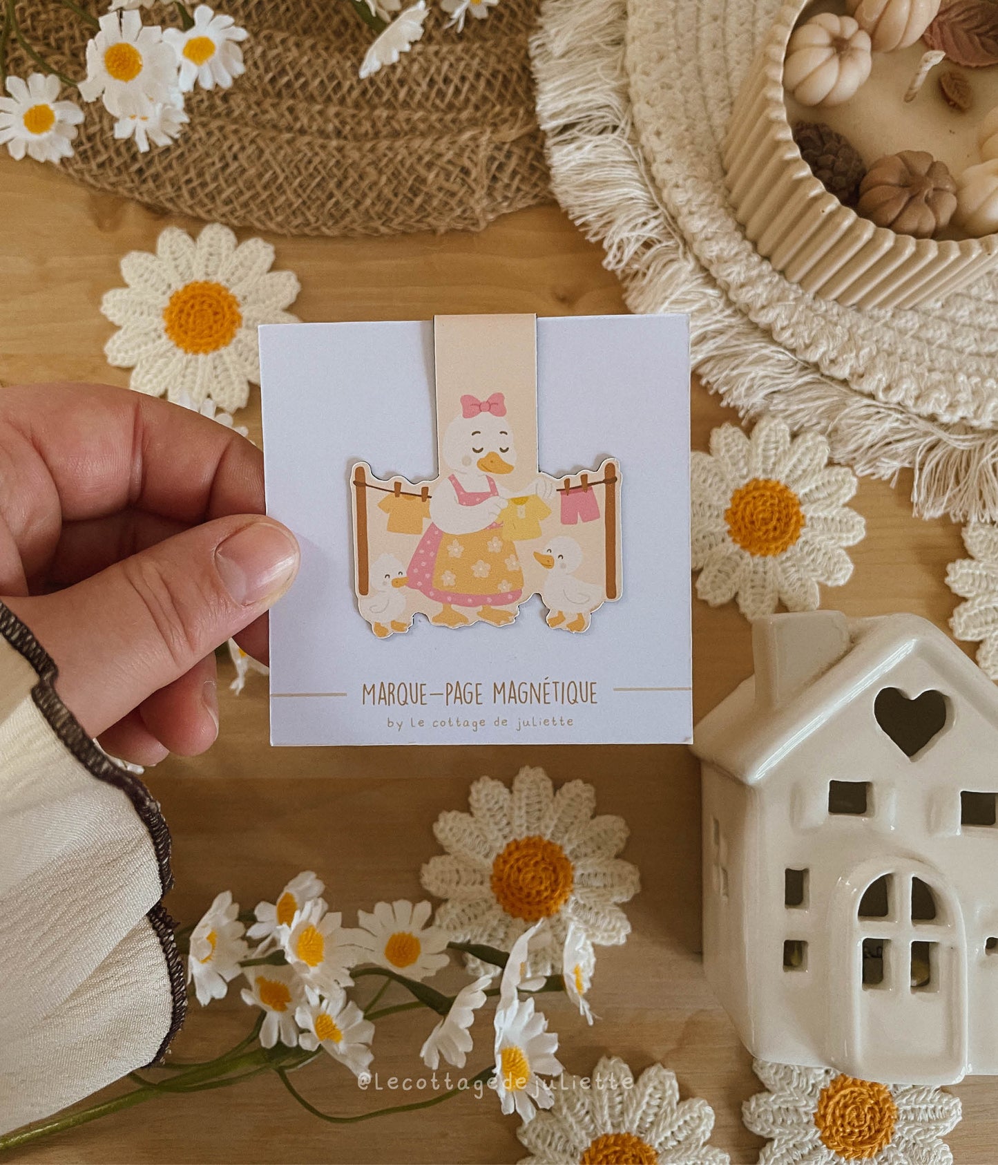 Marque-page magnétique "La petite famille des oies"