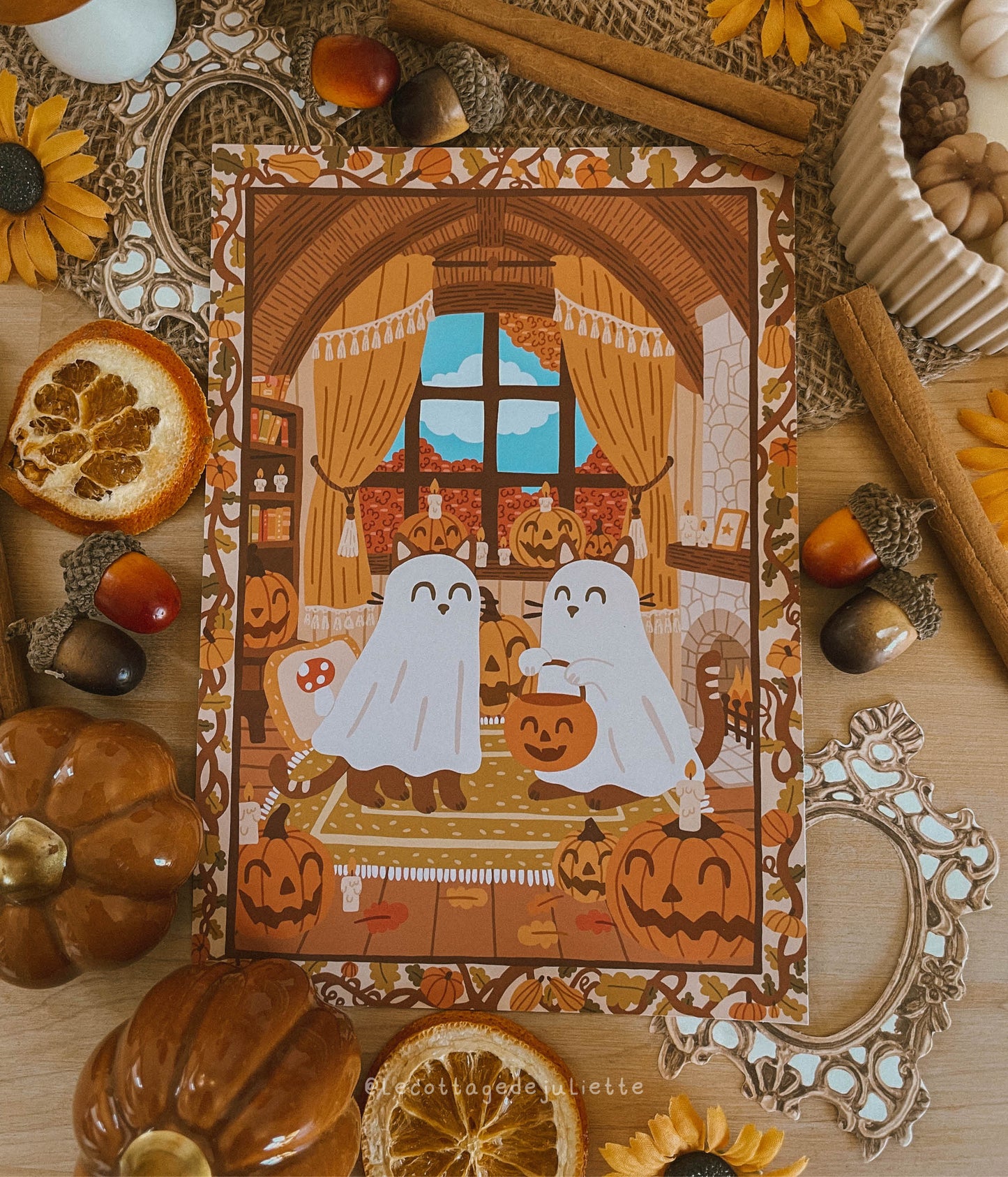 Illustration "La soirée d'Halloween des chats"