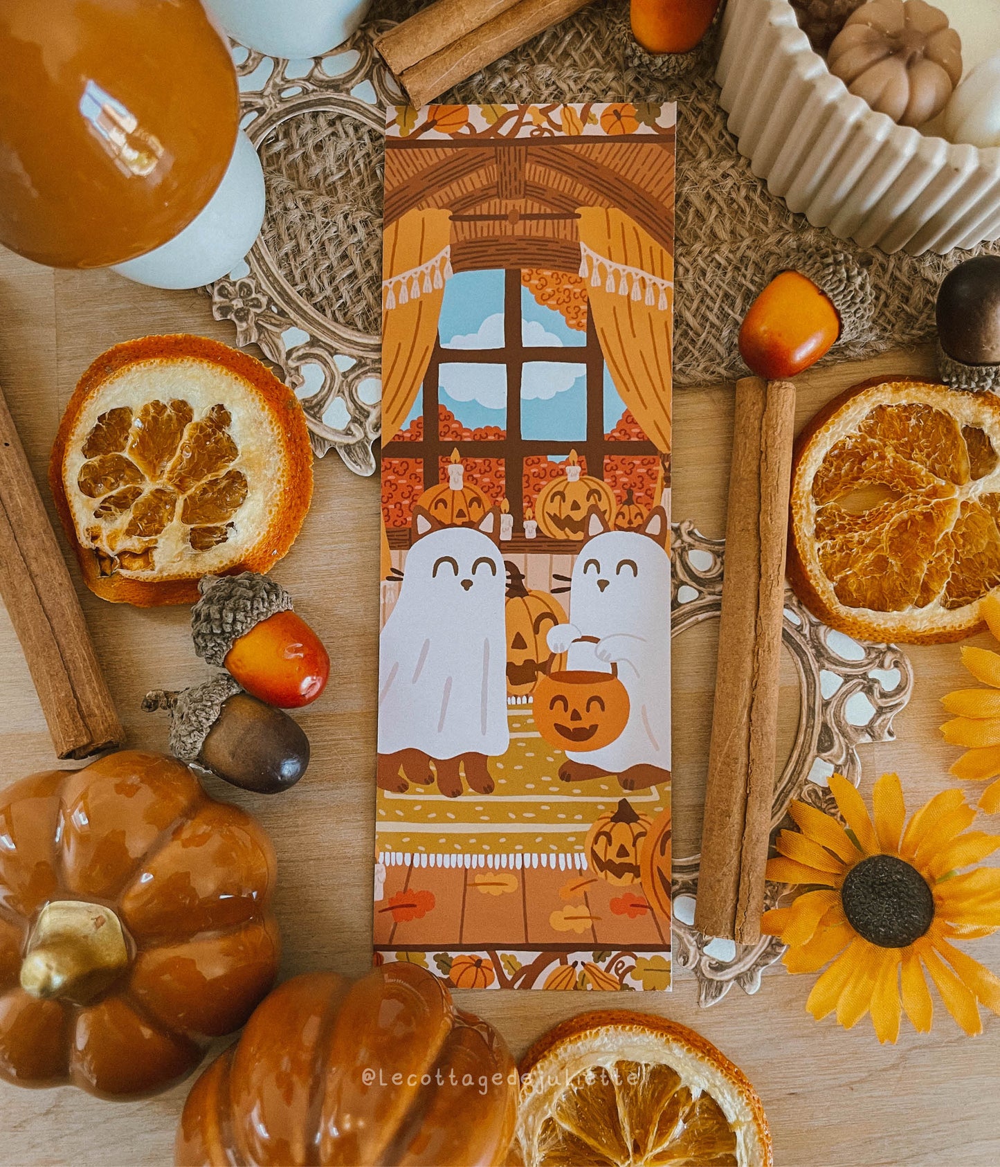 Marque-page "La soirée d'Halloween des chats"