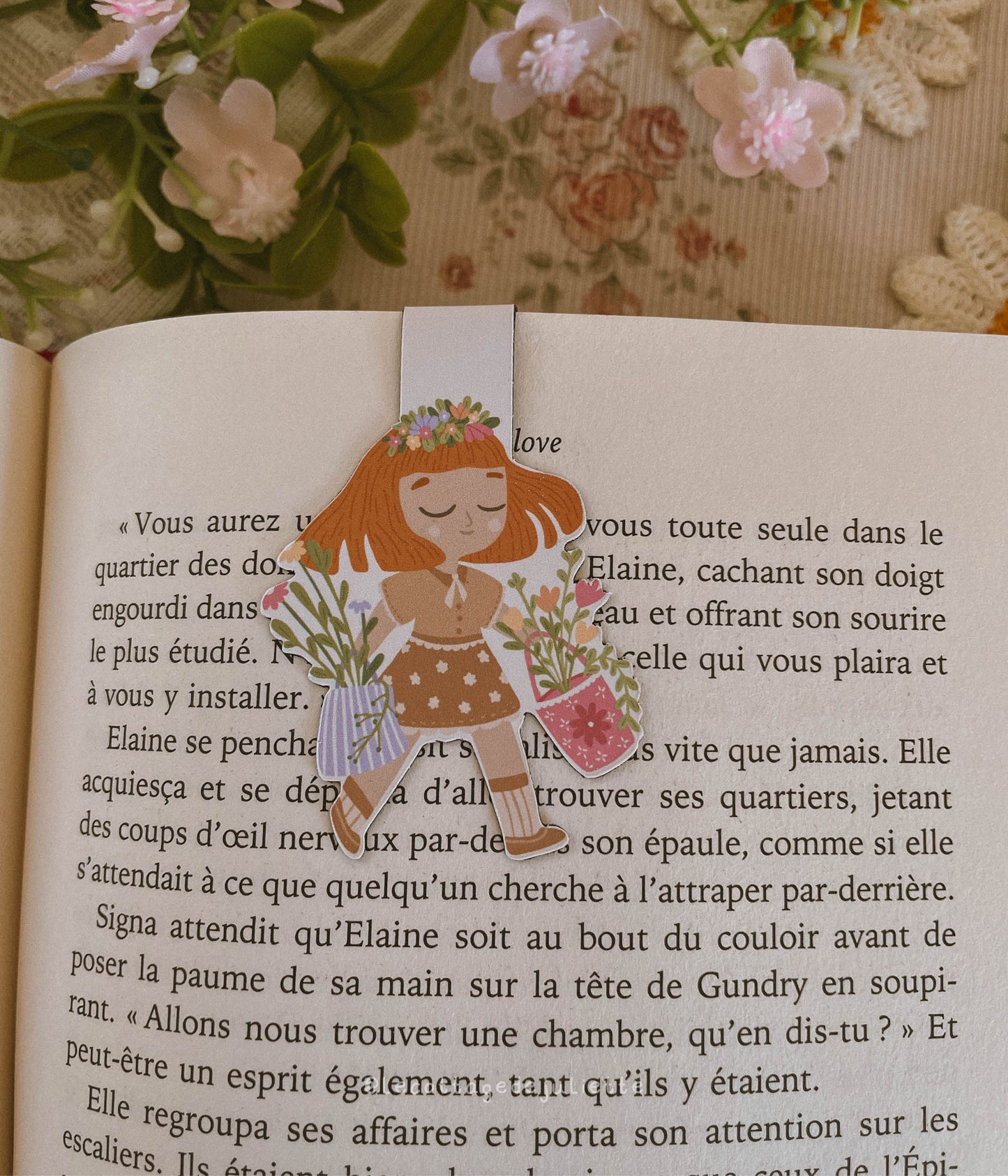 Marque-page magnétique "La vendeuse de fleurs"