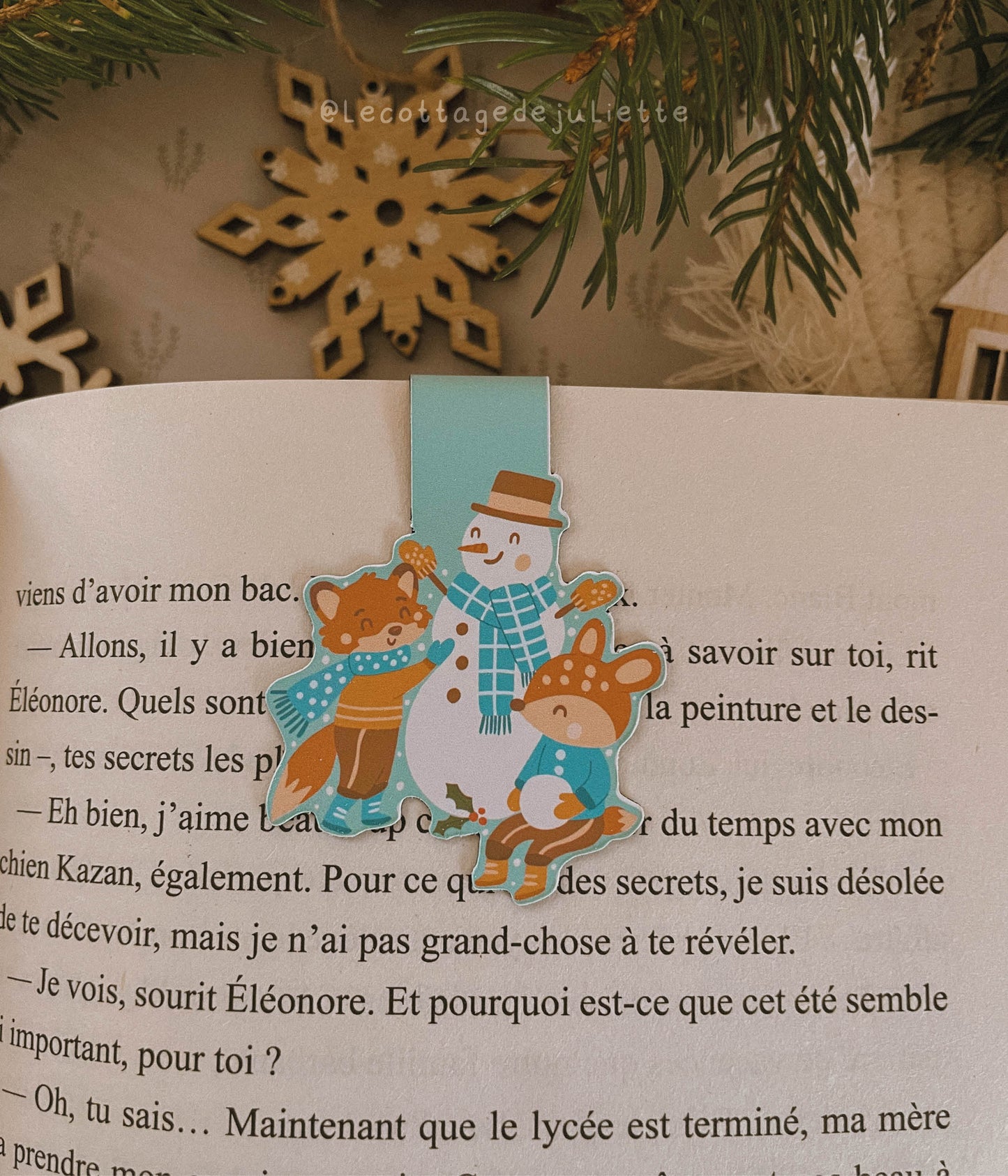 Marque-page magnétique "Le Bonhomme de neige"
