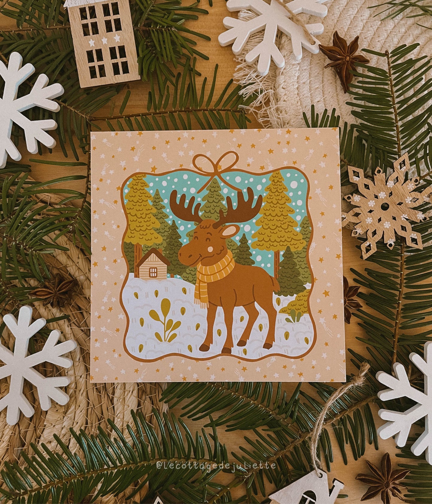 Illustration "Le cerf en hiver"