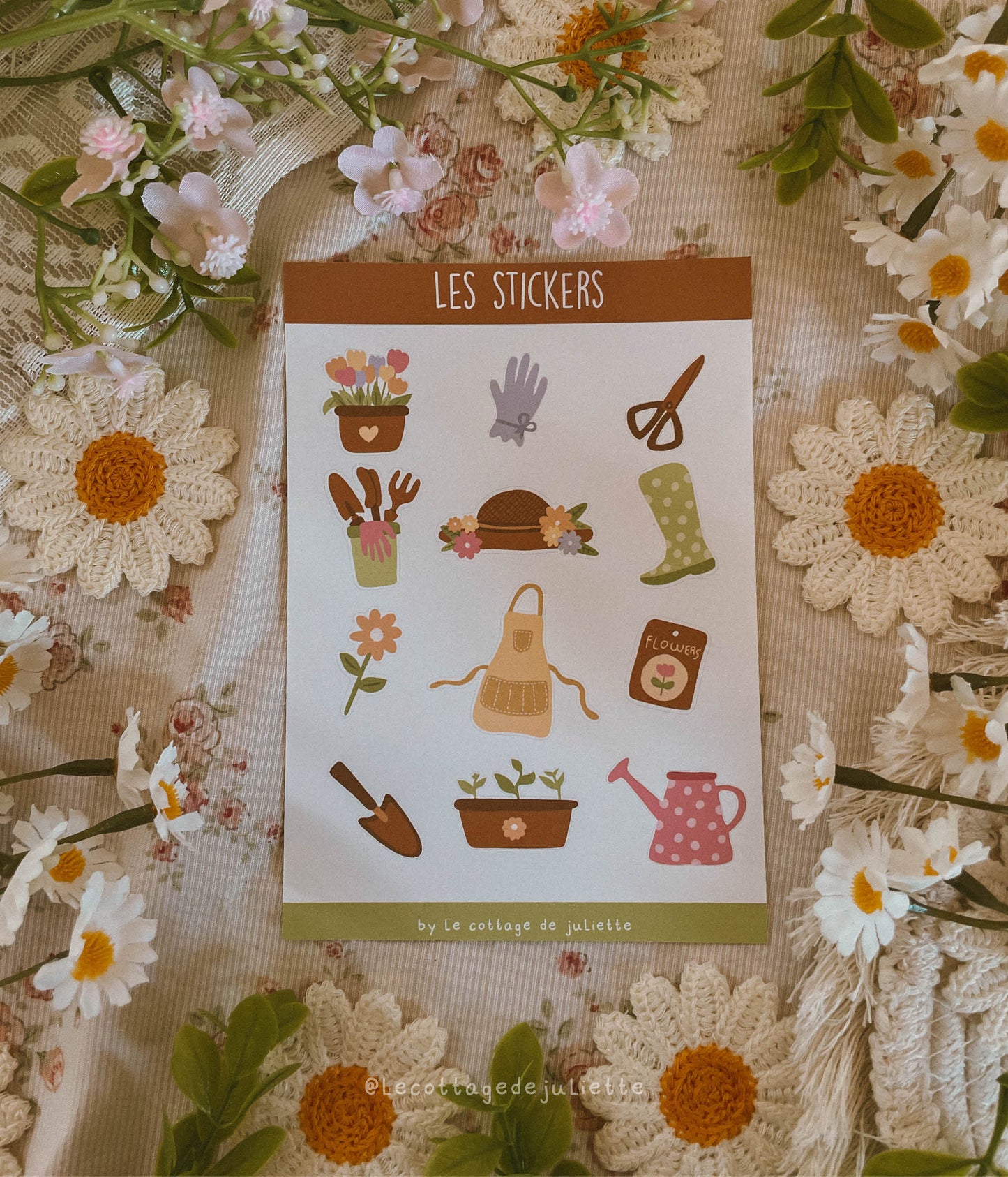 Planche de stickers "Le jardin au printemps"