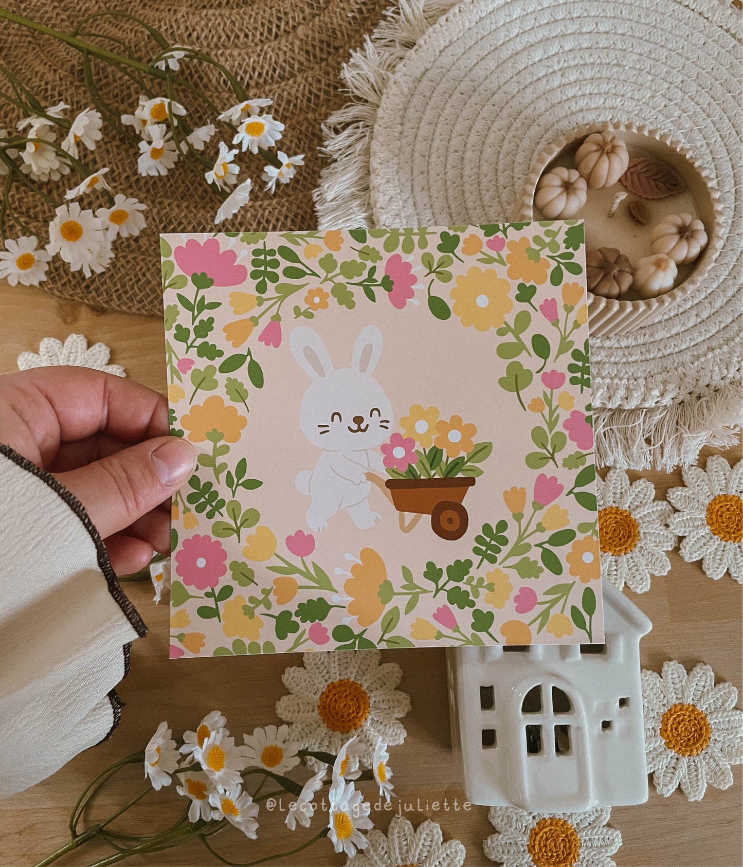 Illustration "Le moment jardinage du lapin"