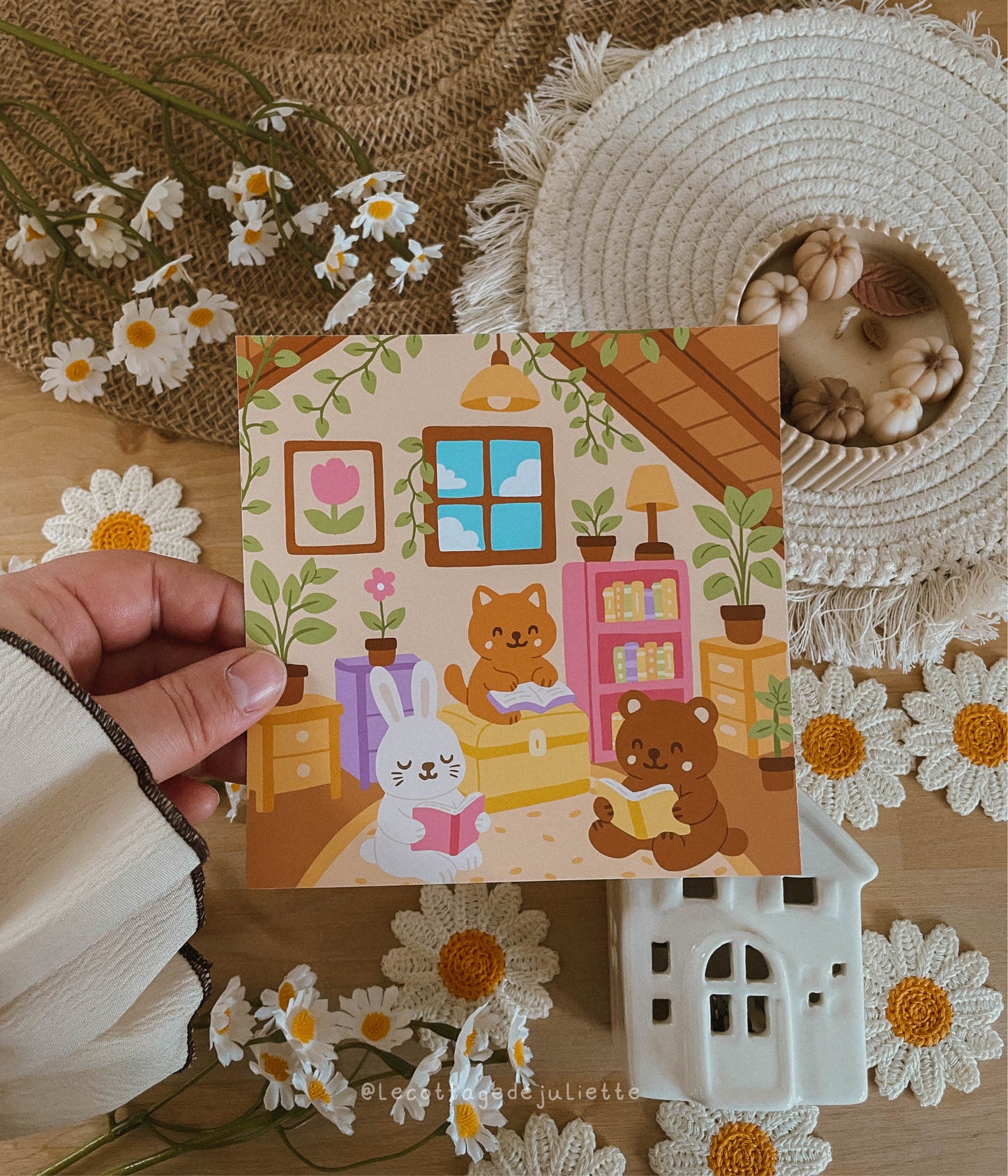 Illustration "Le moment lecture des petits animaux"