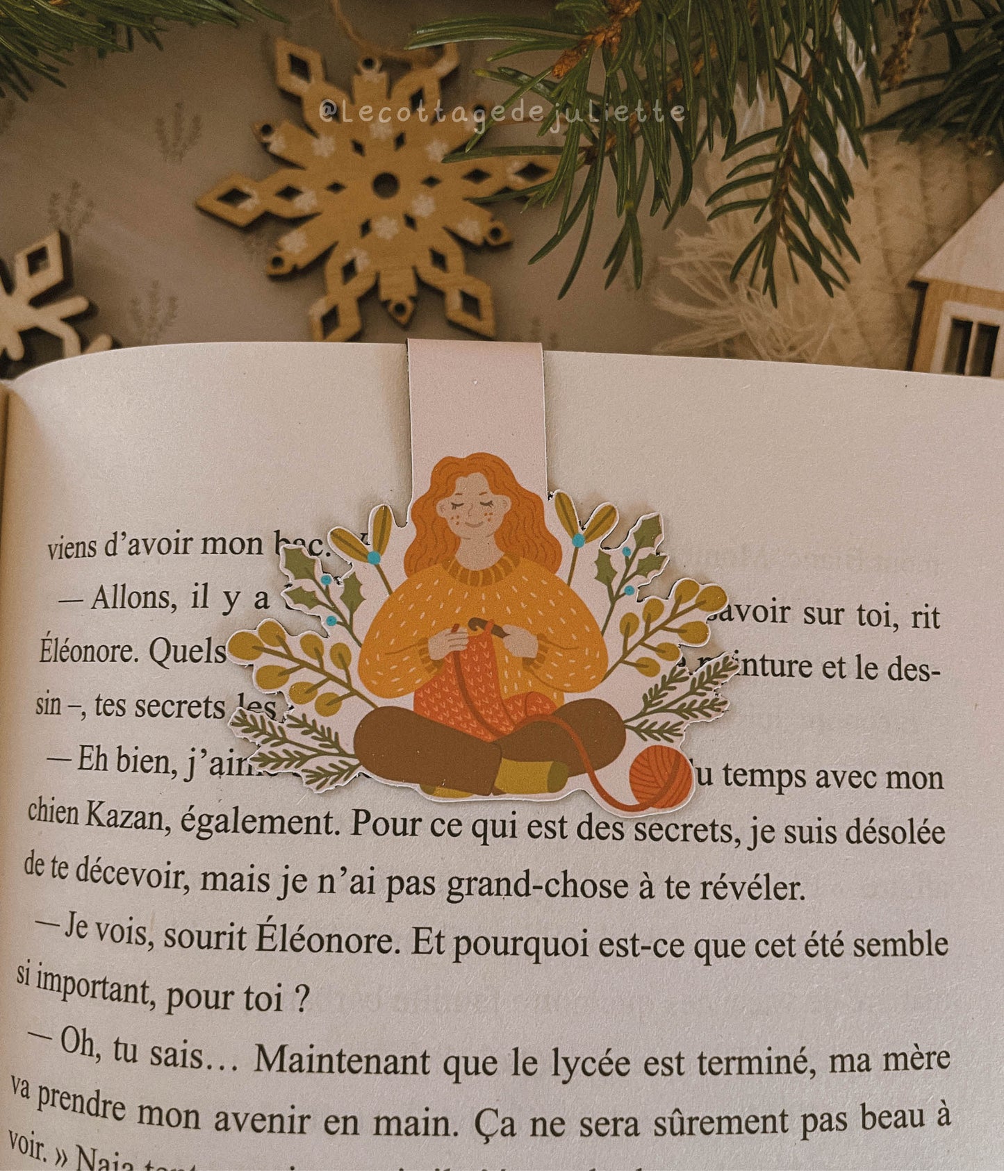 Marque-page magnétique "Le moment tricot"