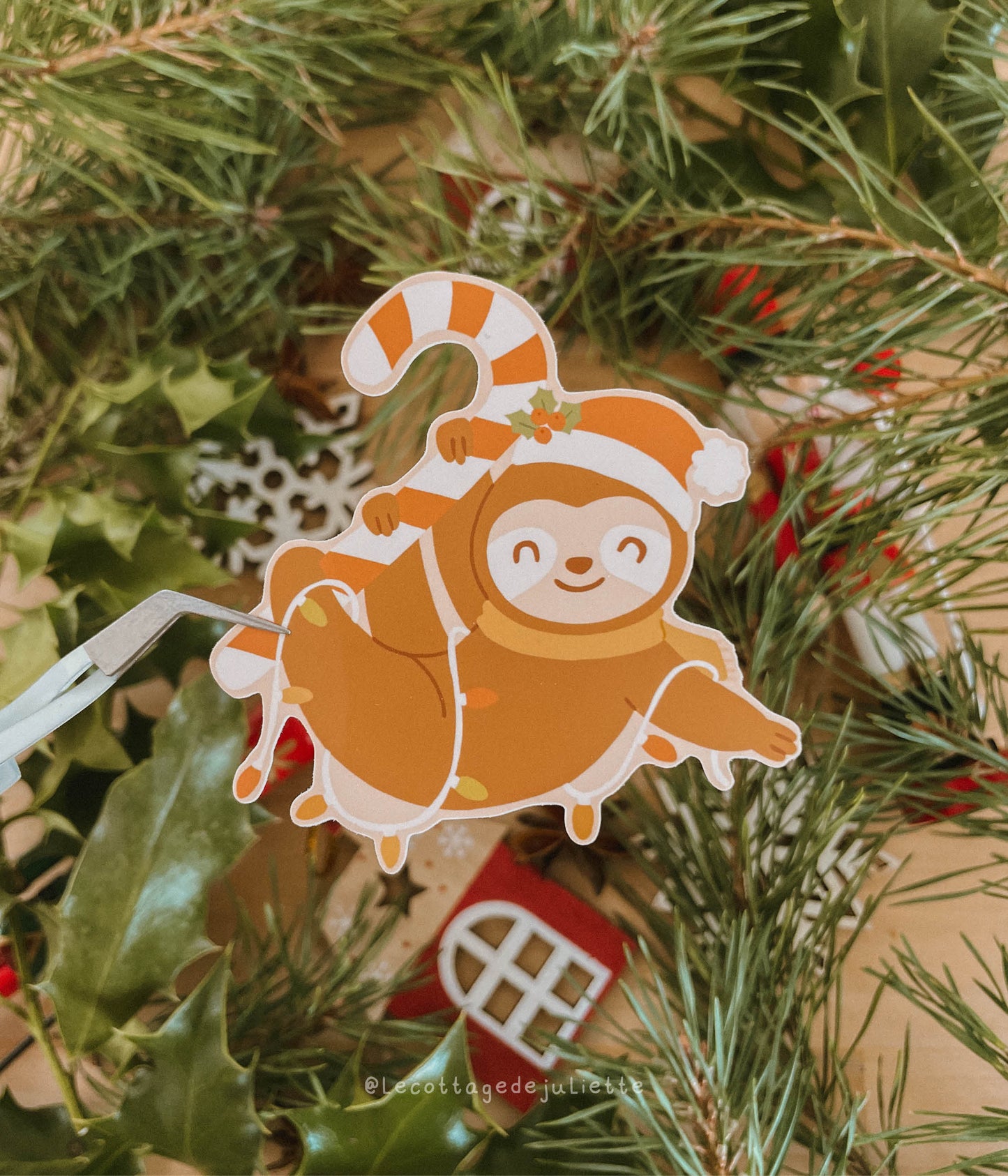 Sticker "Le paresseux de Noël"