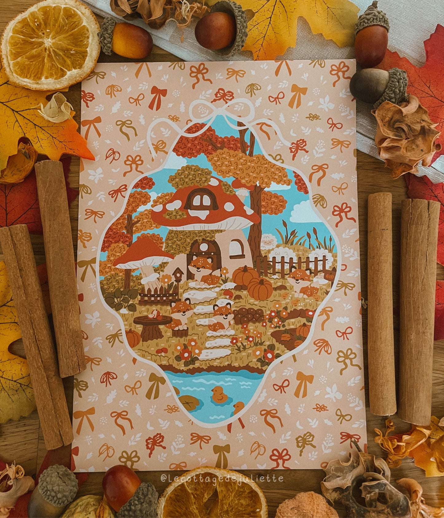 Illustration "Le petit village des renards"