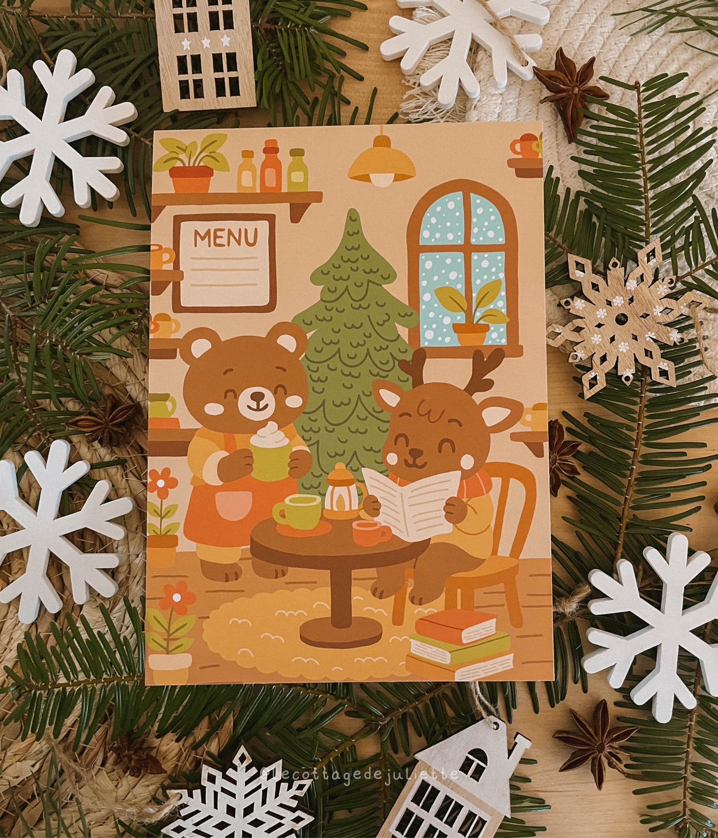Illustration "Le salon de thé hivernal"
