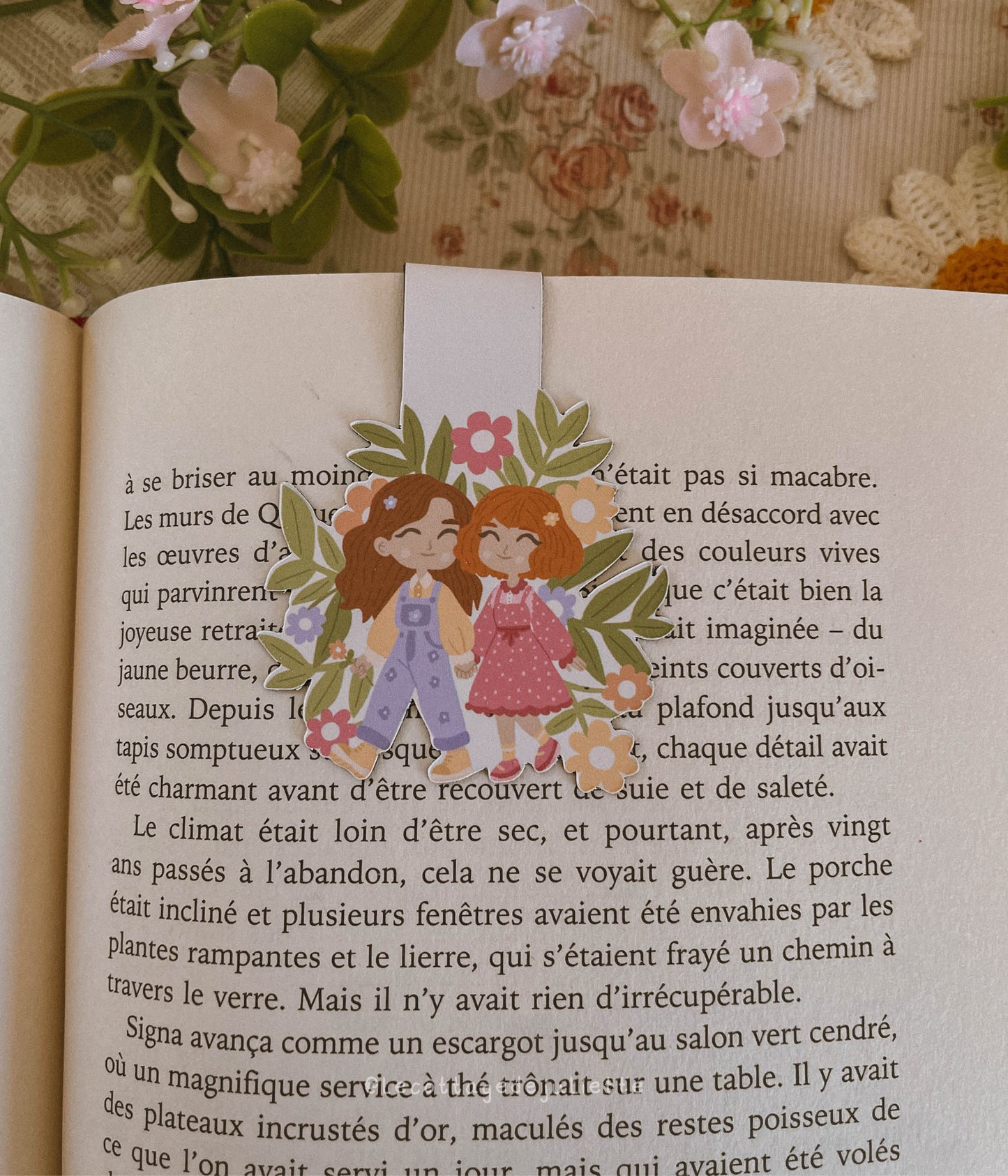 Marque-page magnétique "Les amoureuses du printemps"