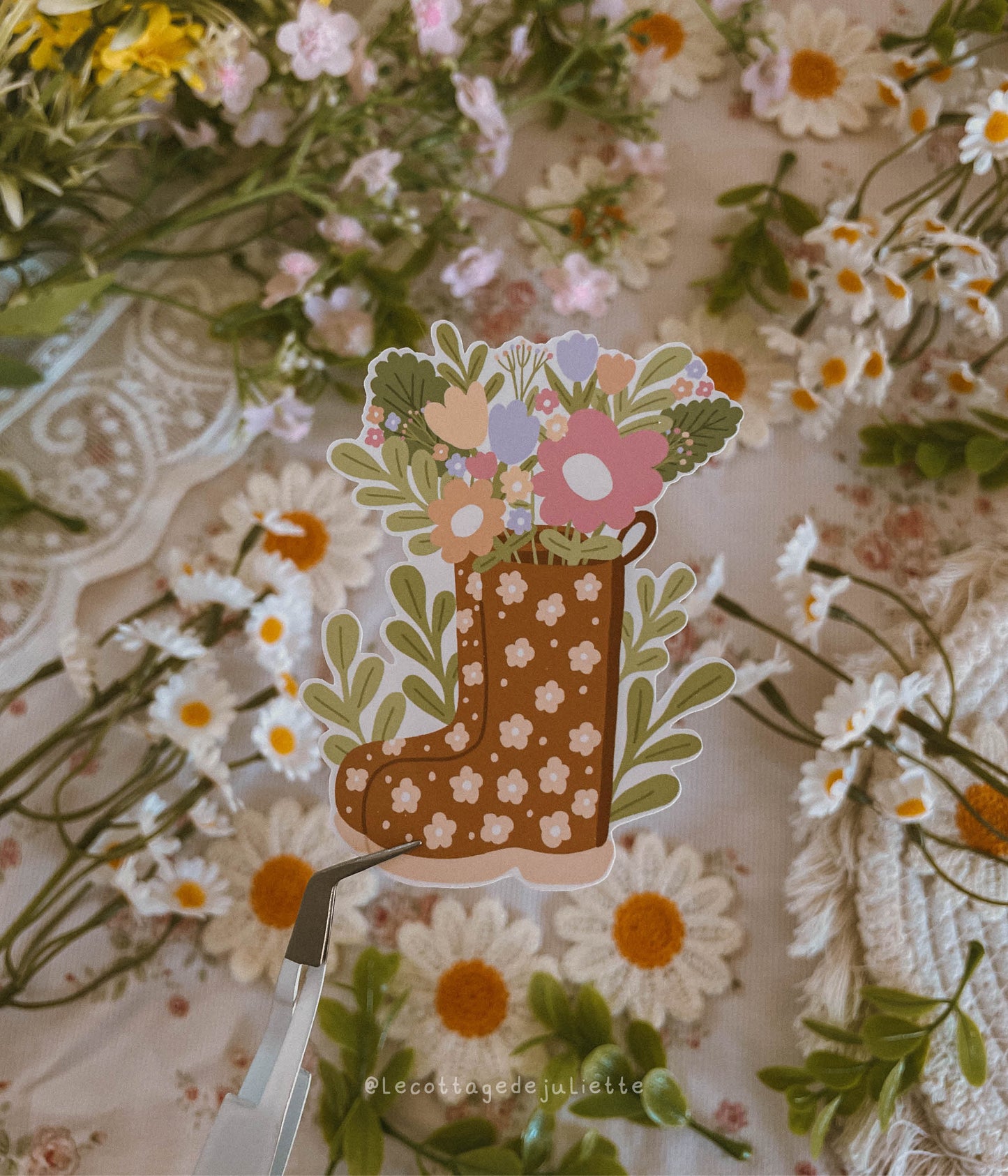 Sticker "Les bottes fleuries"