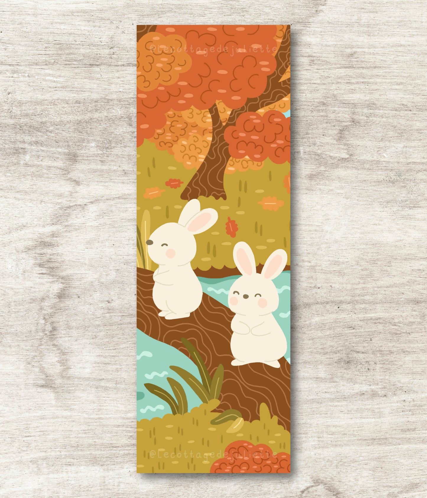 Marque-page "Les lapins de l'automne"