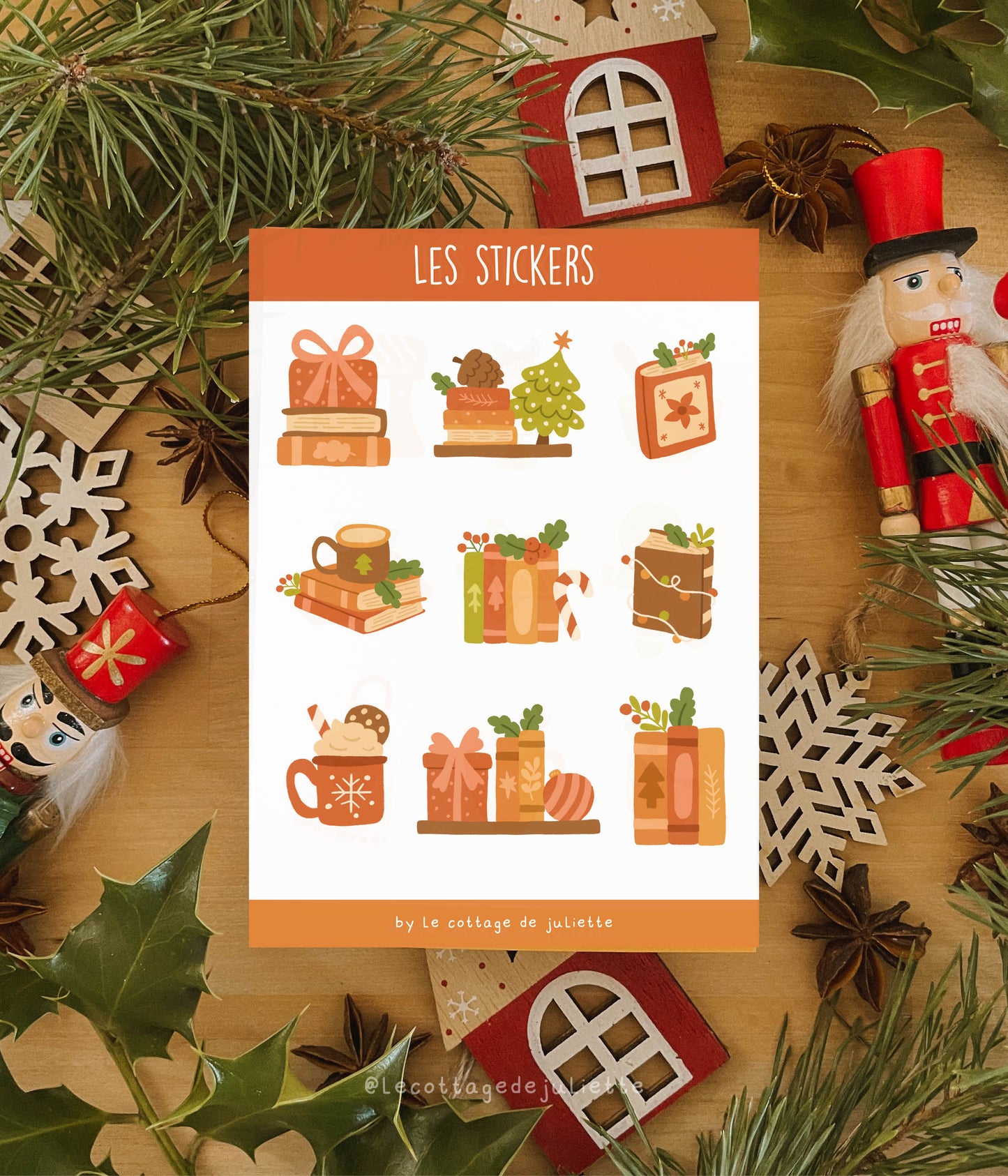 Planche de stickers "Les lectures de Noël"