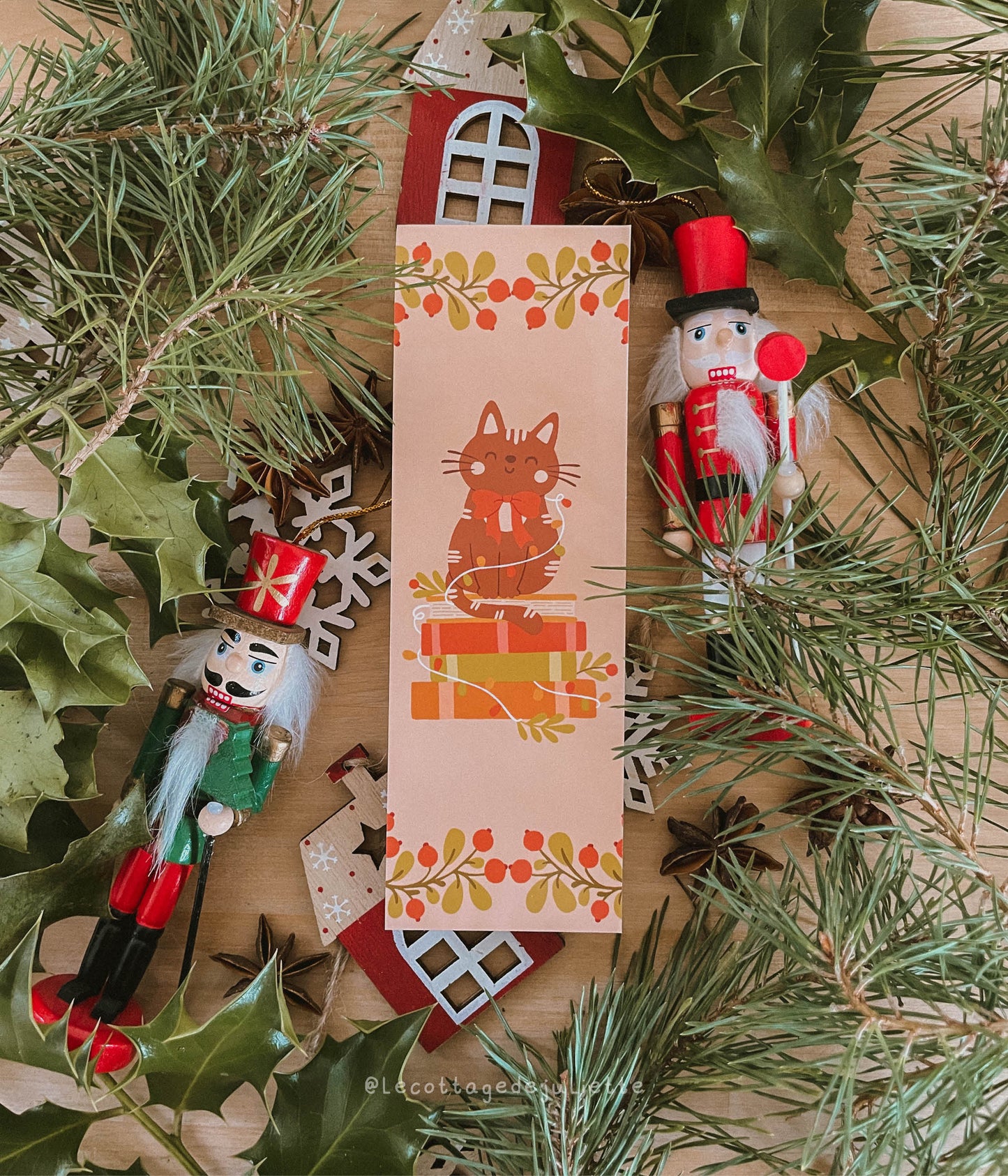 Marque-page "Les lectures de Noël du chat"