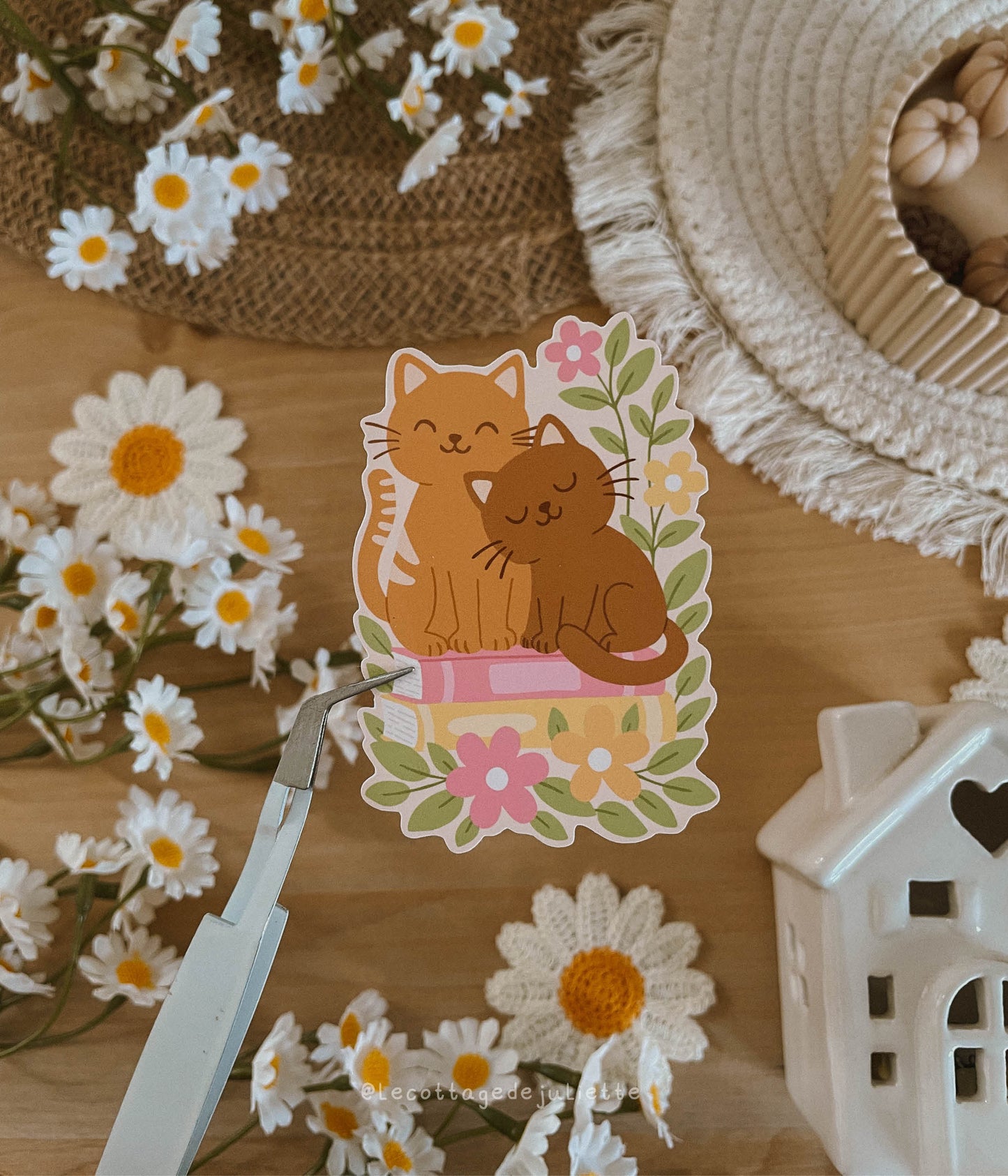 Sticker "Les lectures printanières des chats"