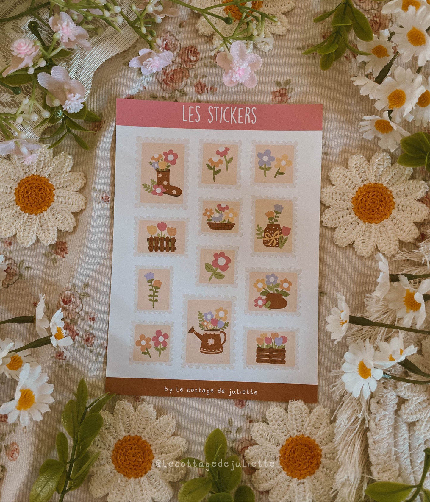 Planche de stickers "Les timbres printaniers"