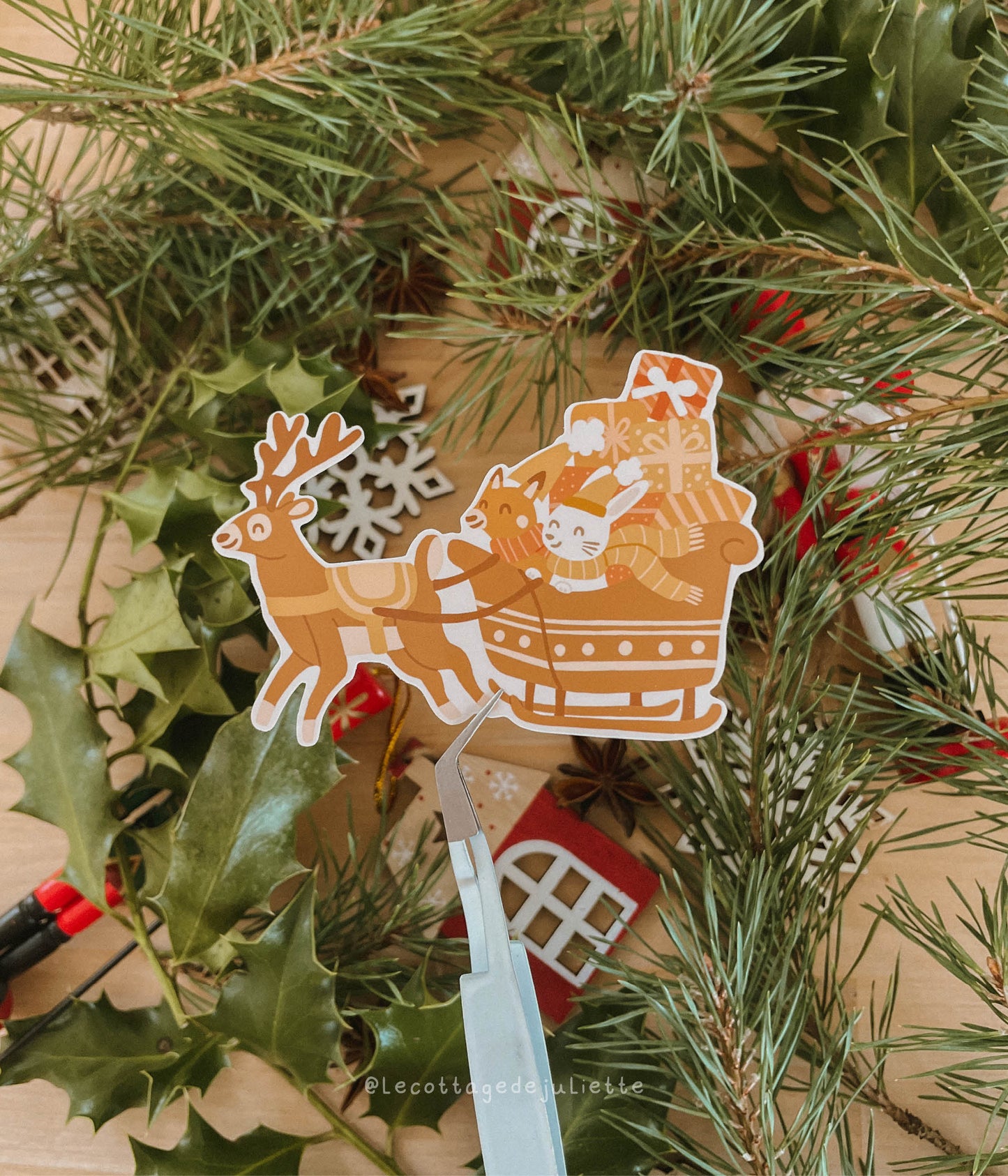 Sticker "Le traîneau de Noël"