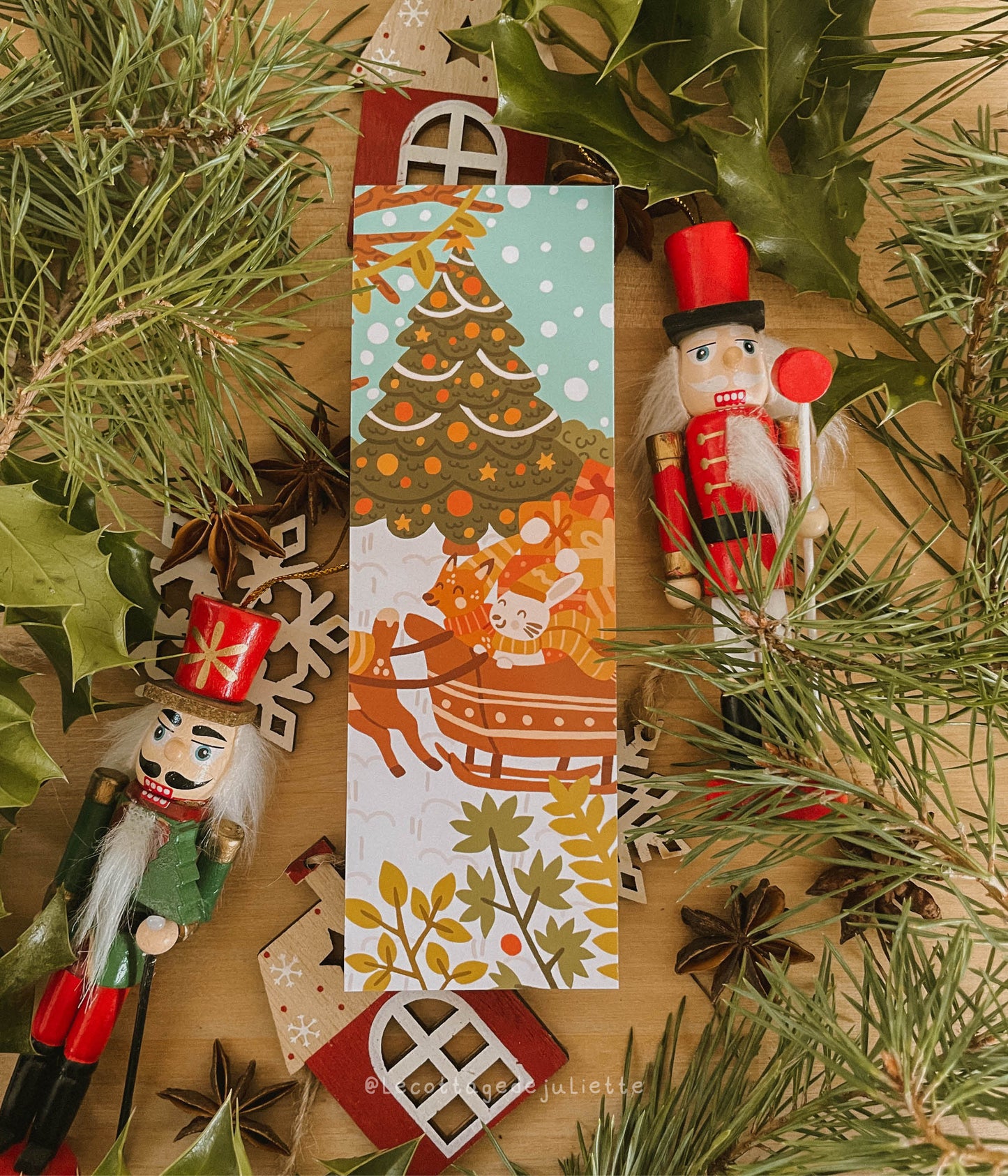 Marque-page "Le traîneau de Noël"