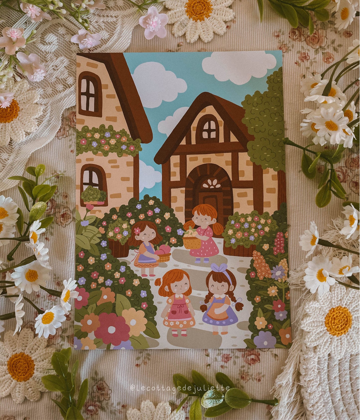 Illustration "Le village printanier"
