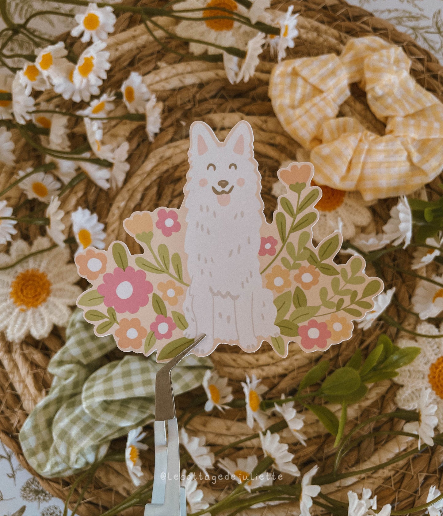 Sticker "Saïka et ses fleurs"