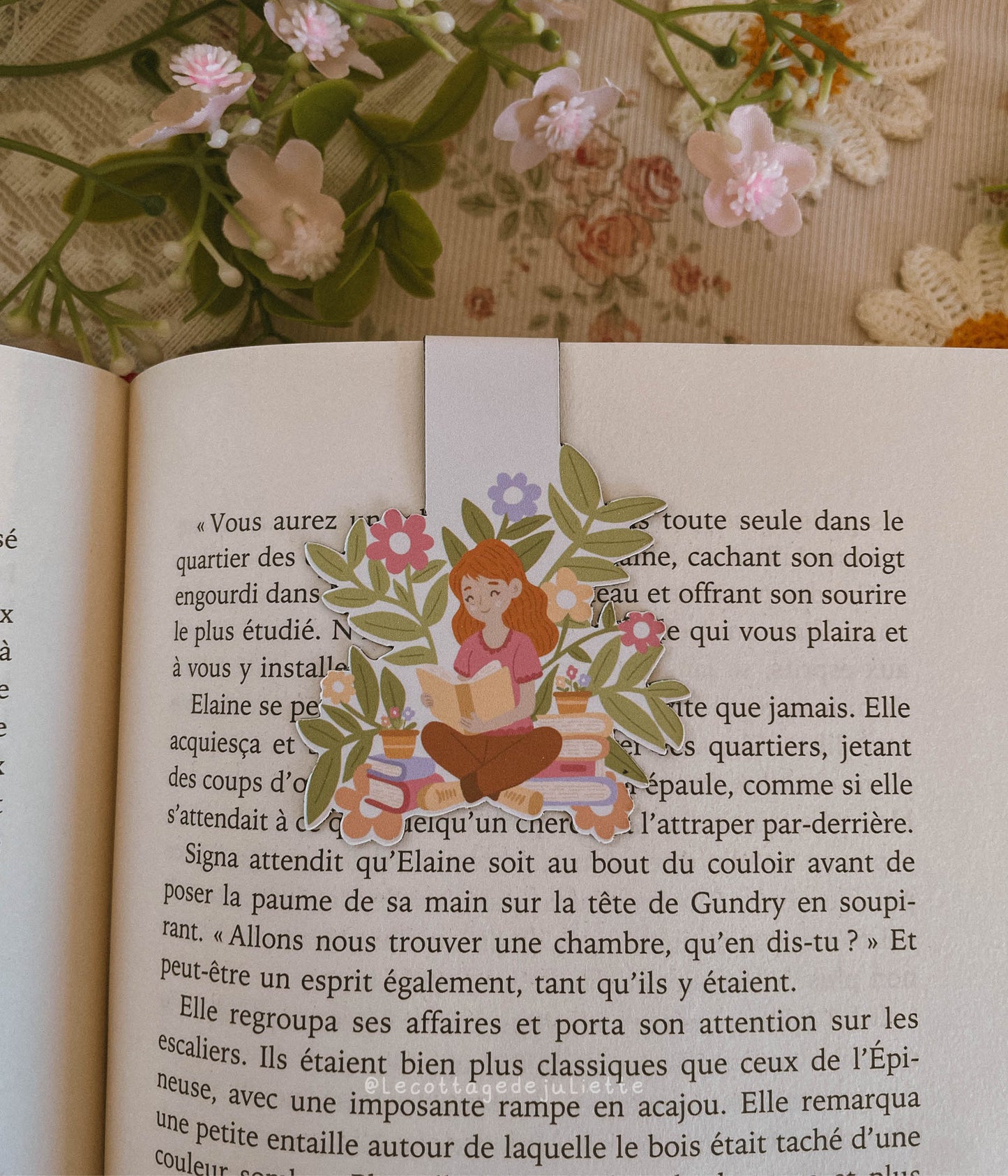 Marque-page magnétique "Spring reading time"