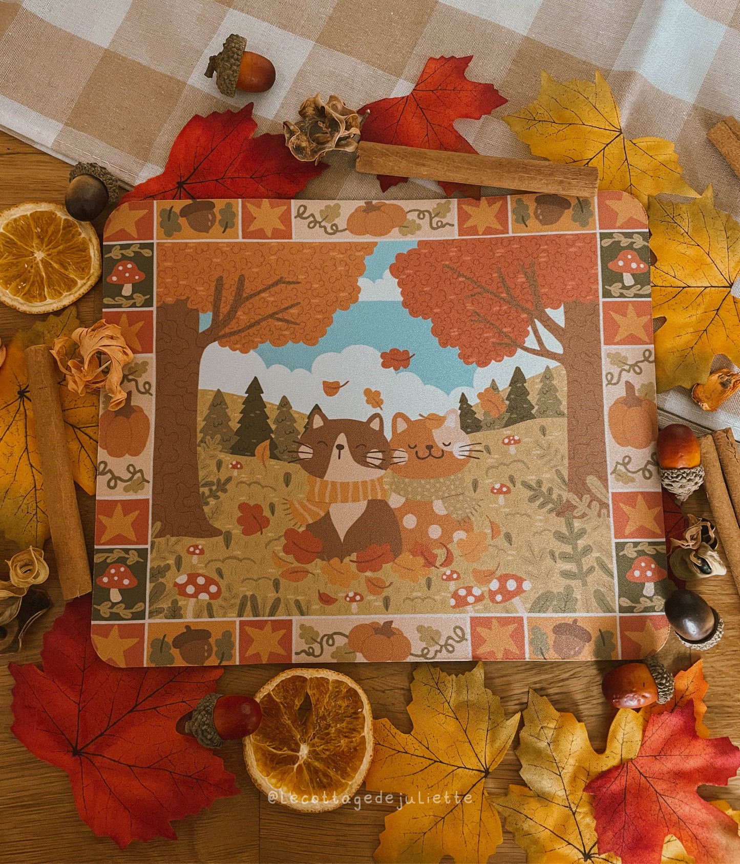 Tapis de souris "Autumn Cats"