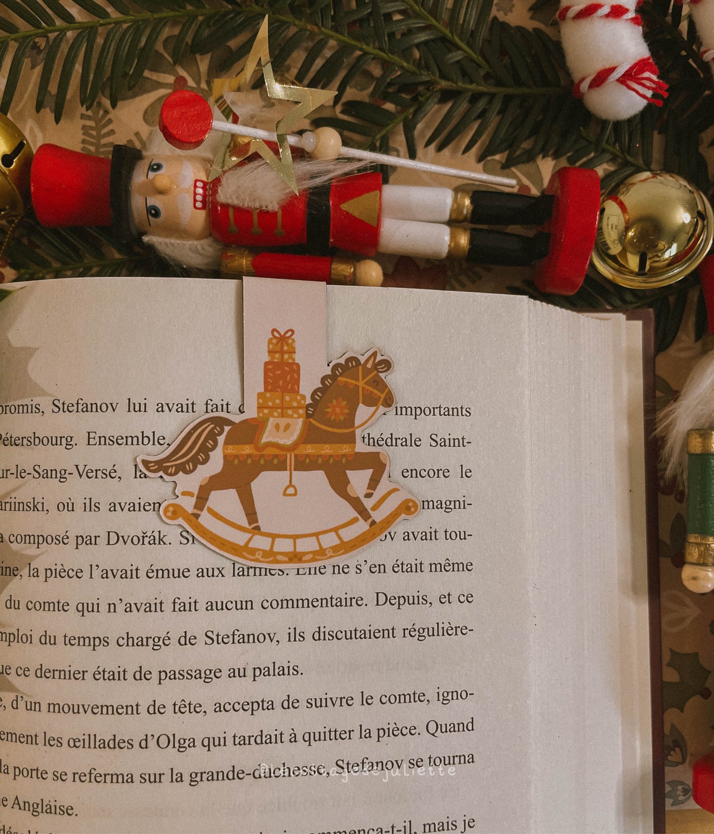 Marque-page magnétique "The Christmas wooden horse"