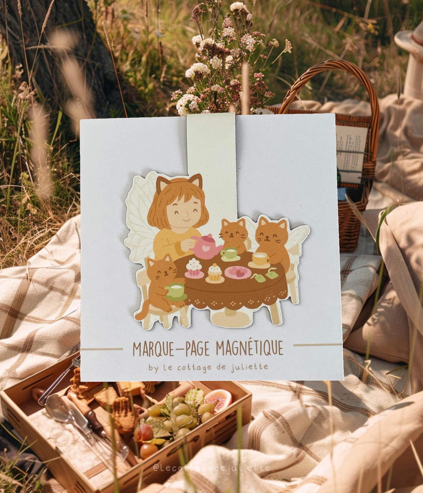 Marque-page magnétique "The fairy's tea time"