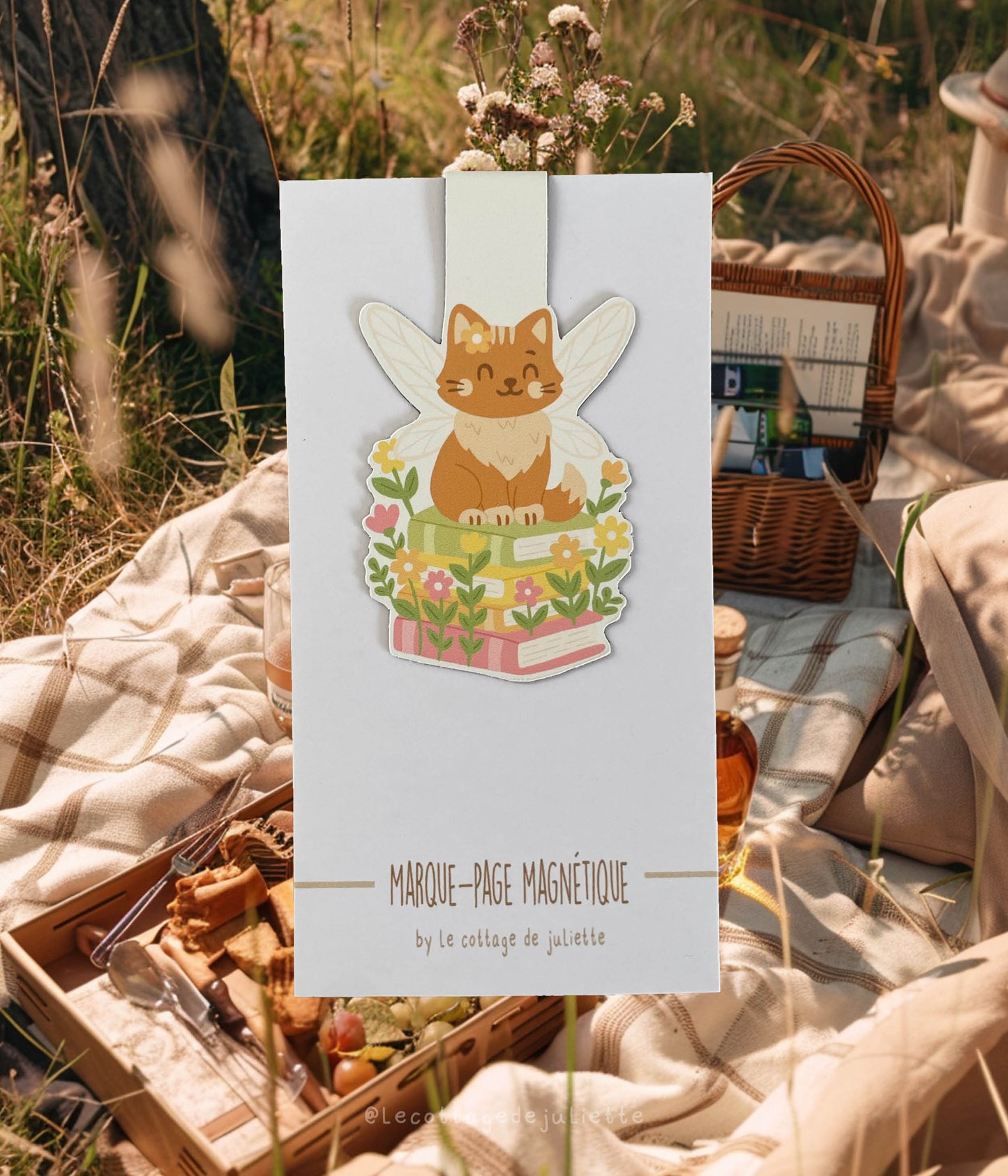 Marque-page magnétique "The magic cat"