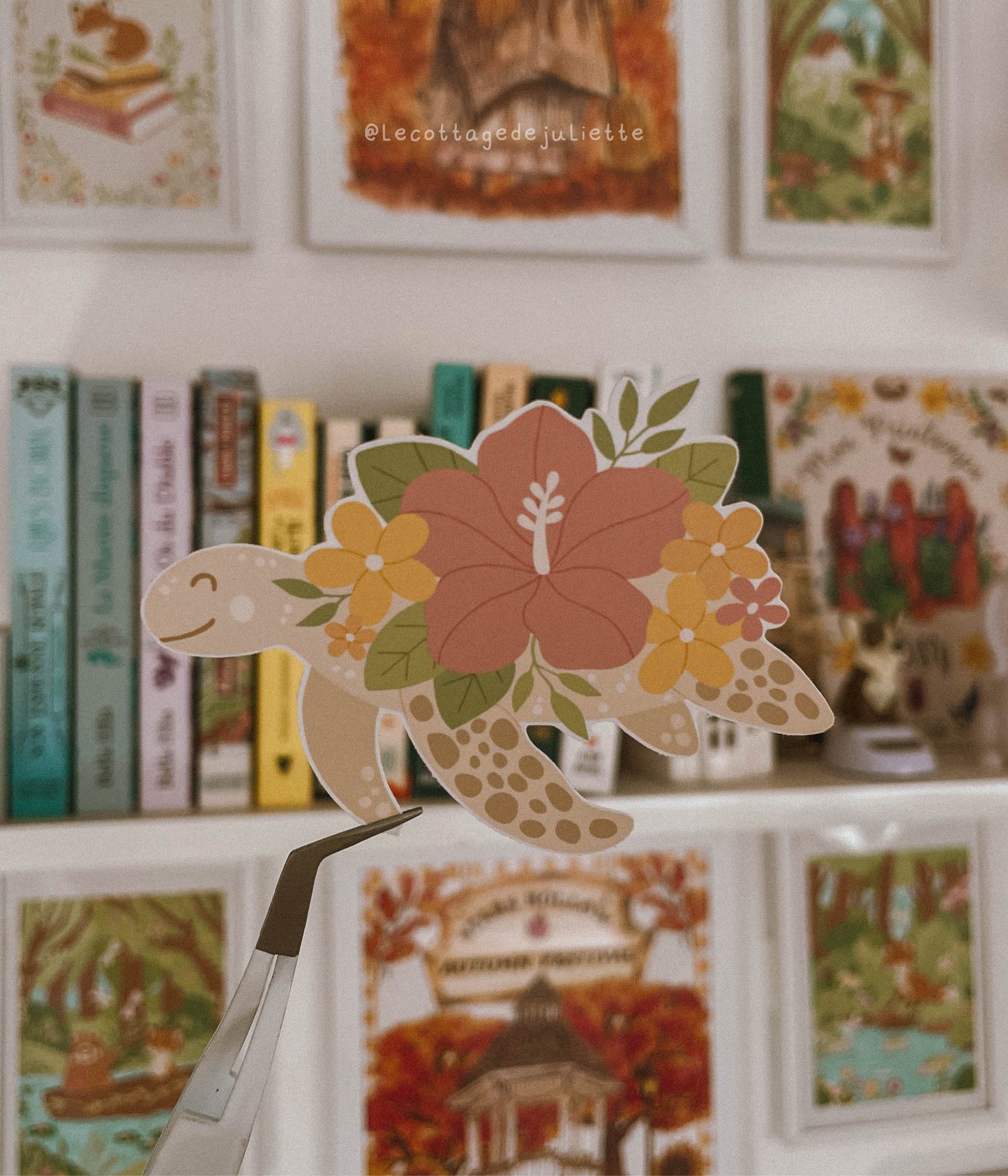 Sticker "The turtle in bloom"