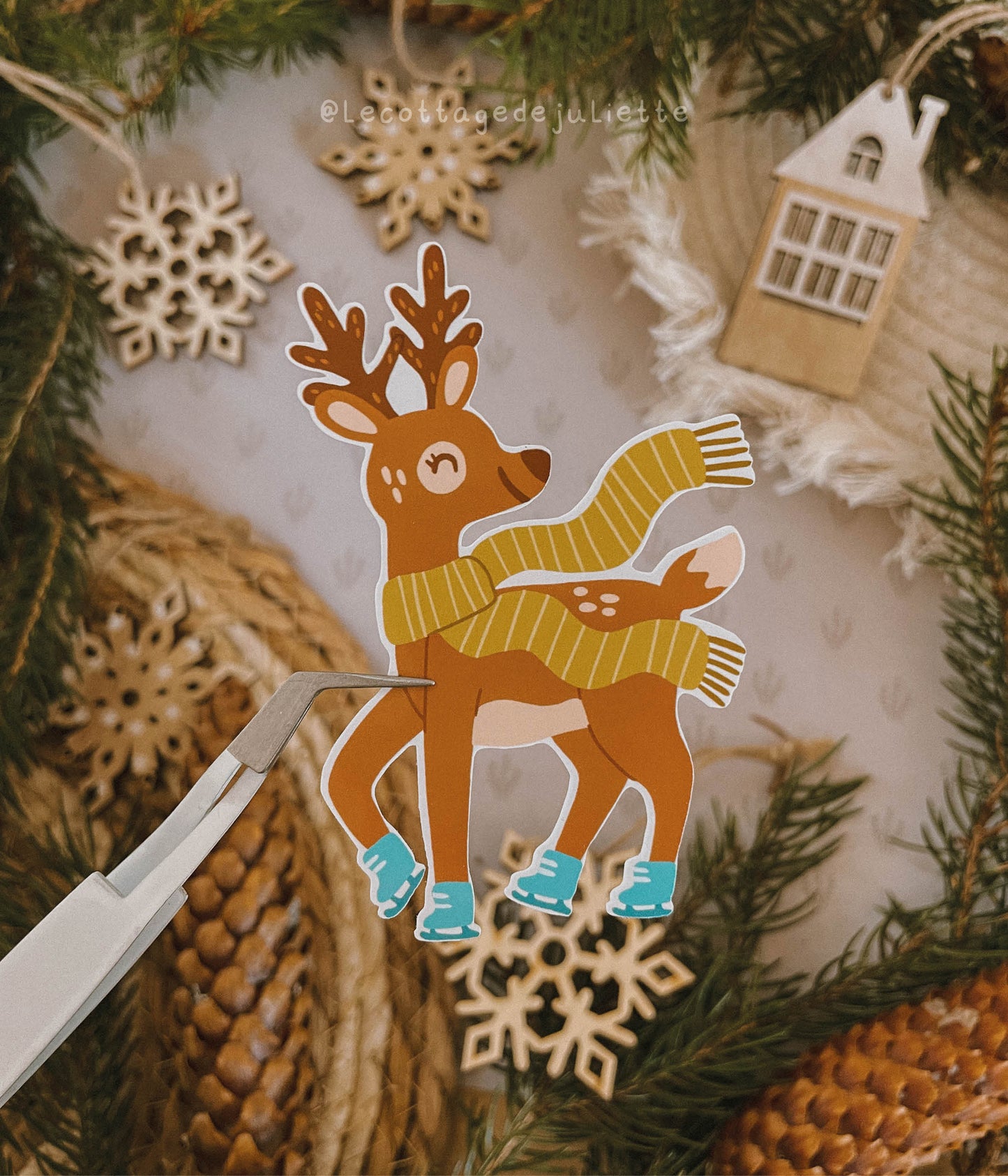Sticker "The winter reindeer"
