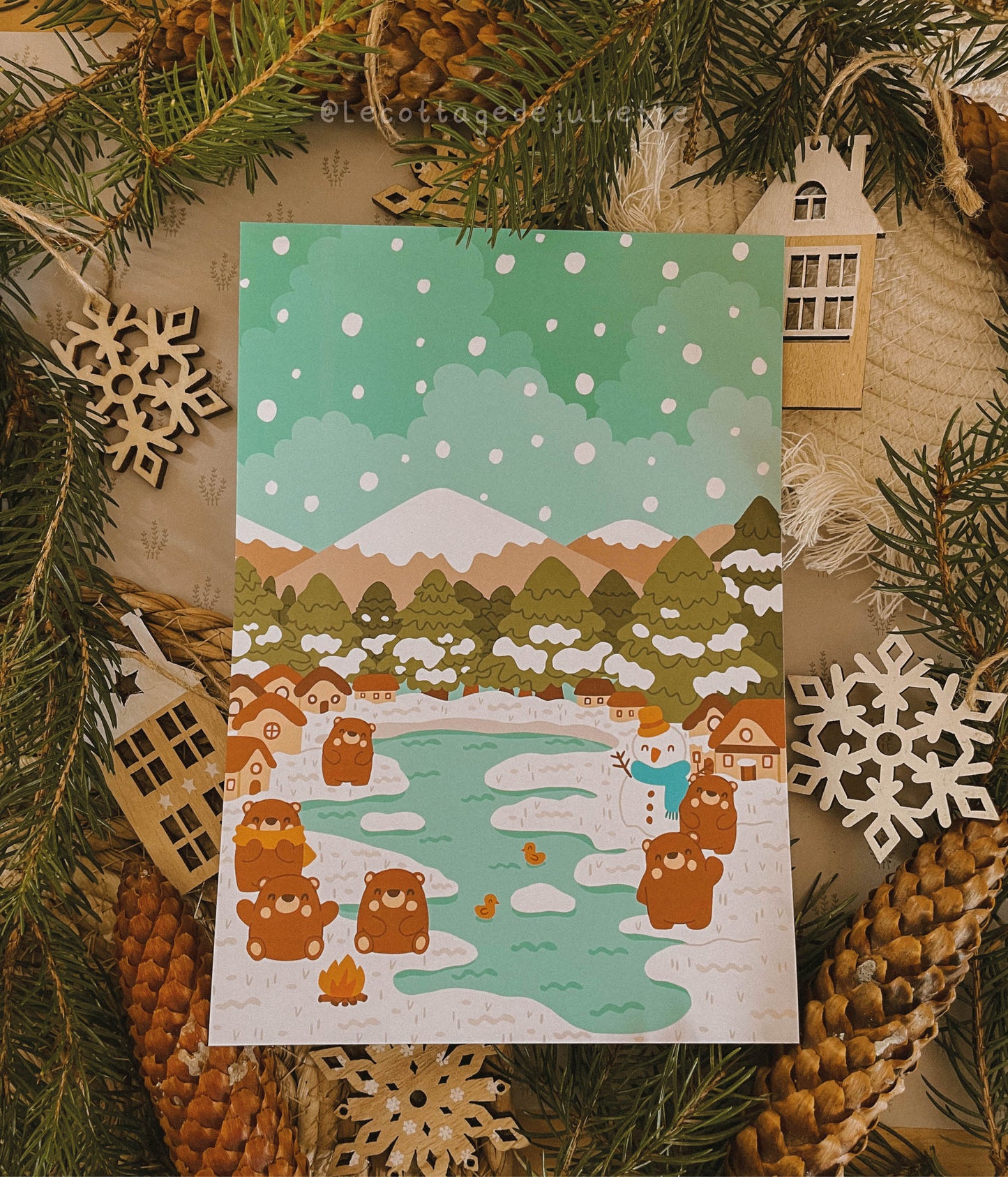 Illustration "Village hivernal"