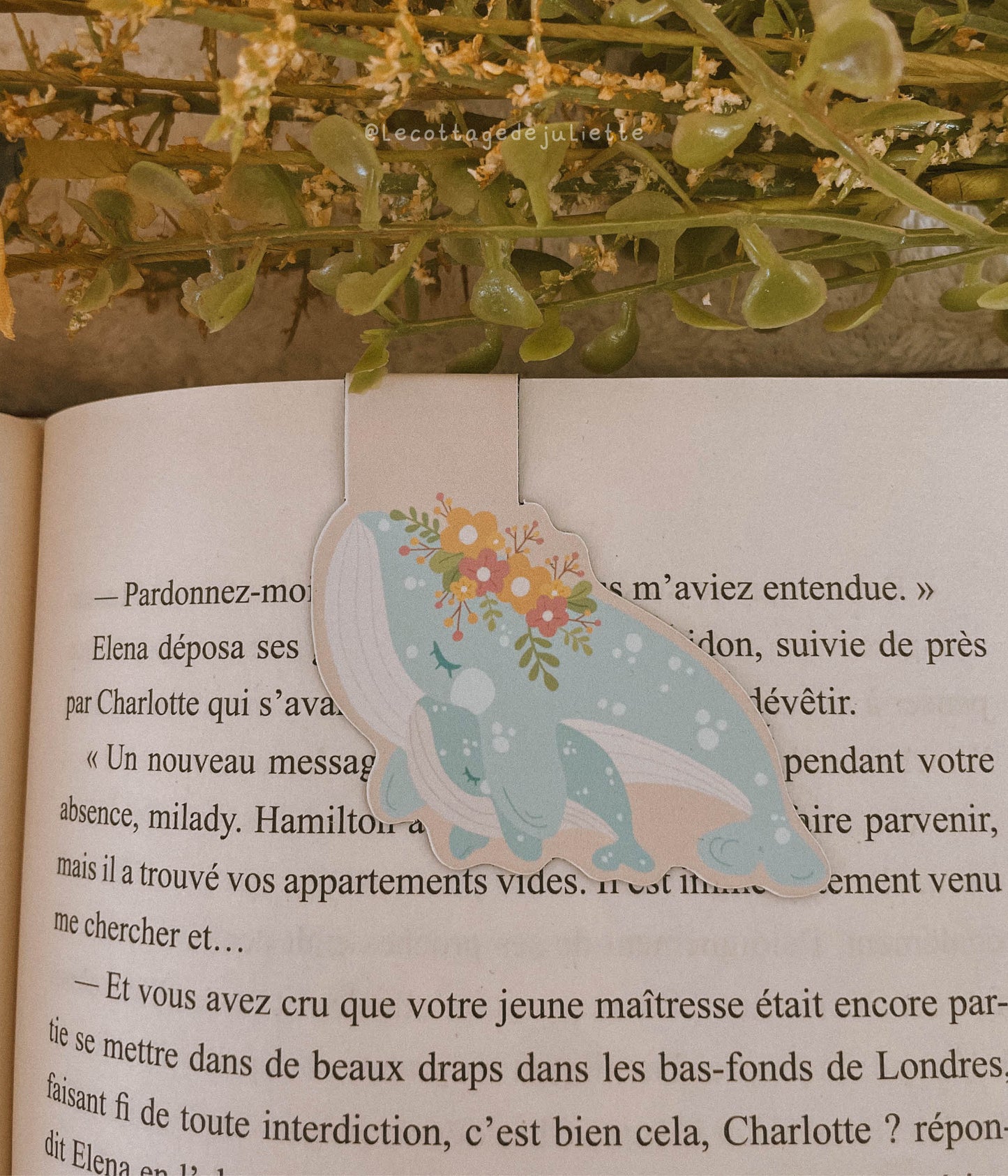 Marque-page magnétique "Whale blooms"