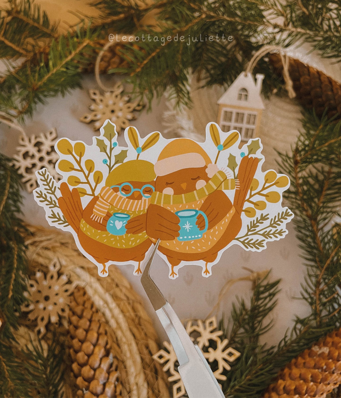 Sticker "Winter Cozy Birds"