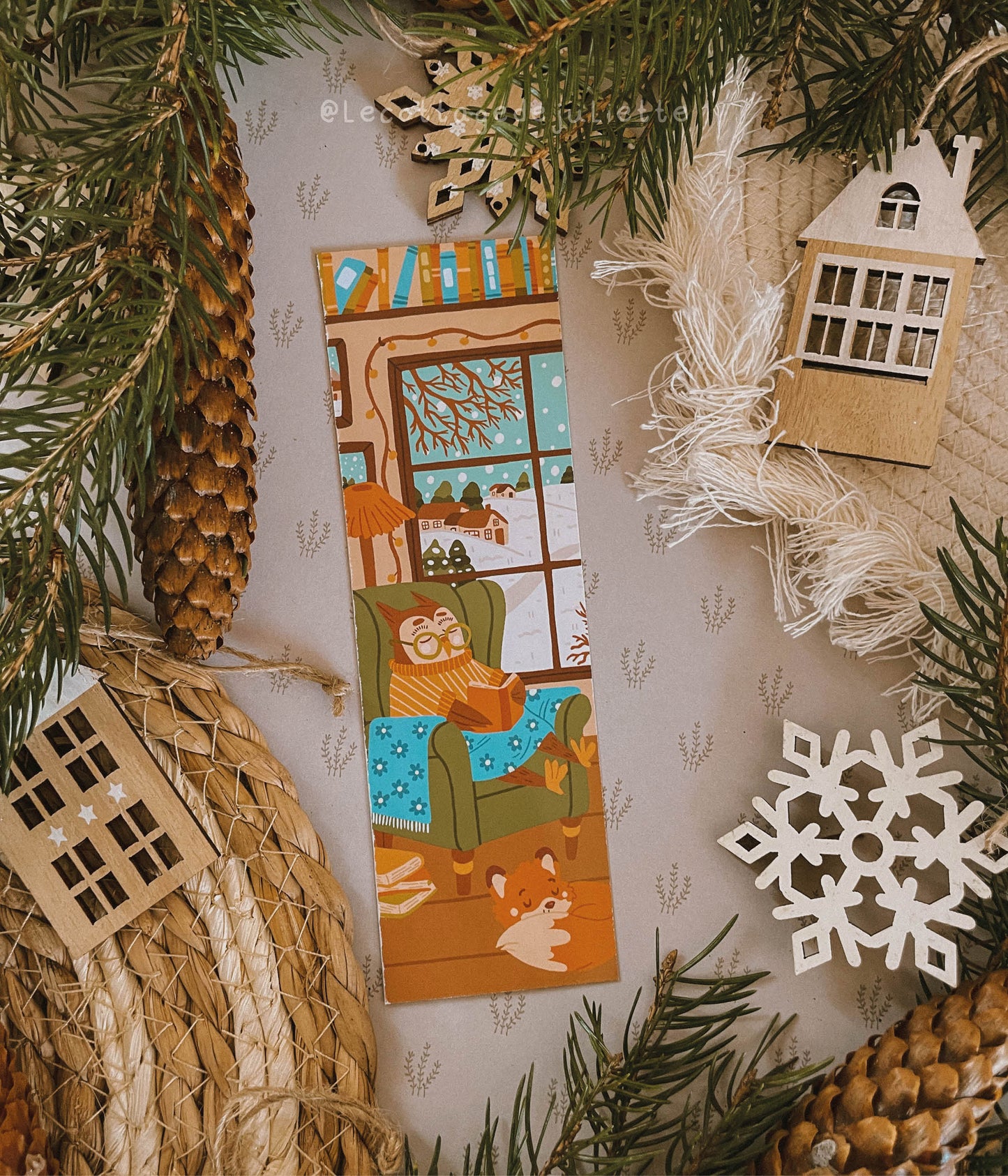 Marque-page "Winter Reading Time"