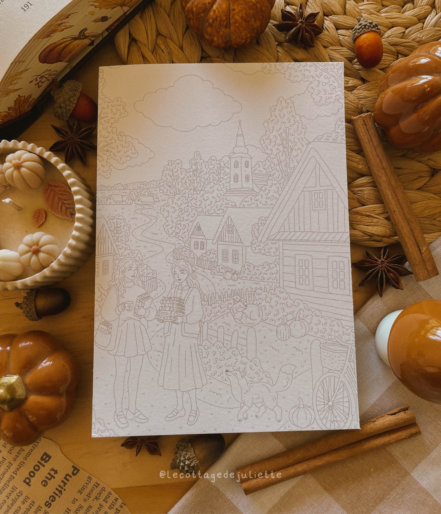 Carte à colorier automnales