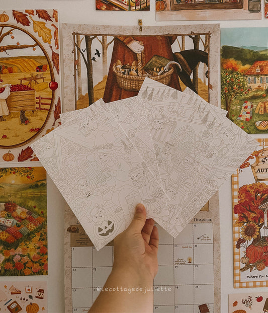 Cartes à colorier "Spooky Halloween"