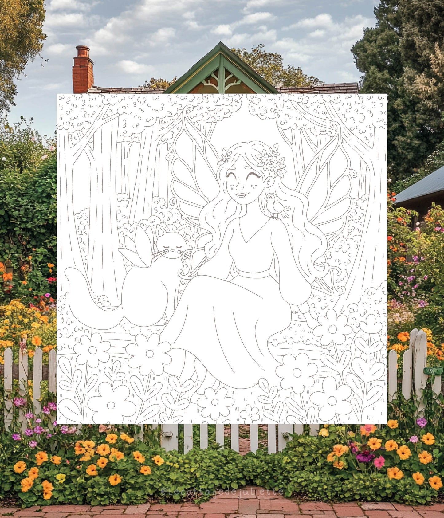 Carte à colorier "The wonderful magical world"